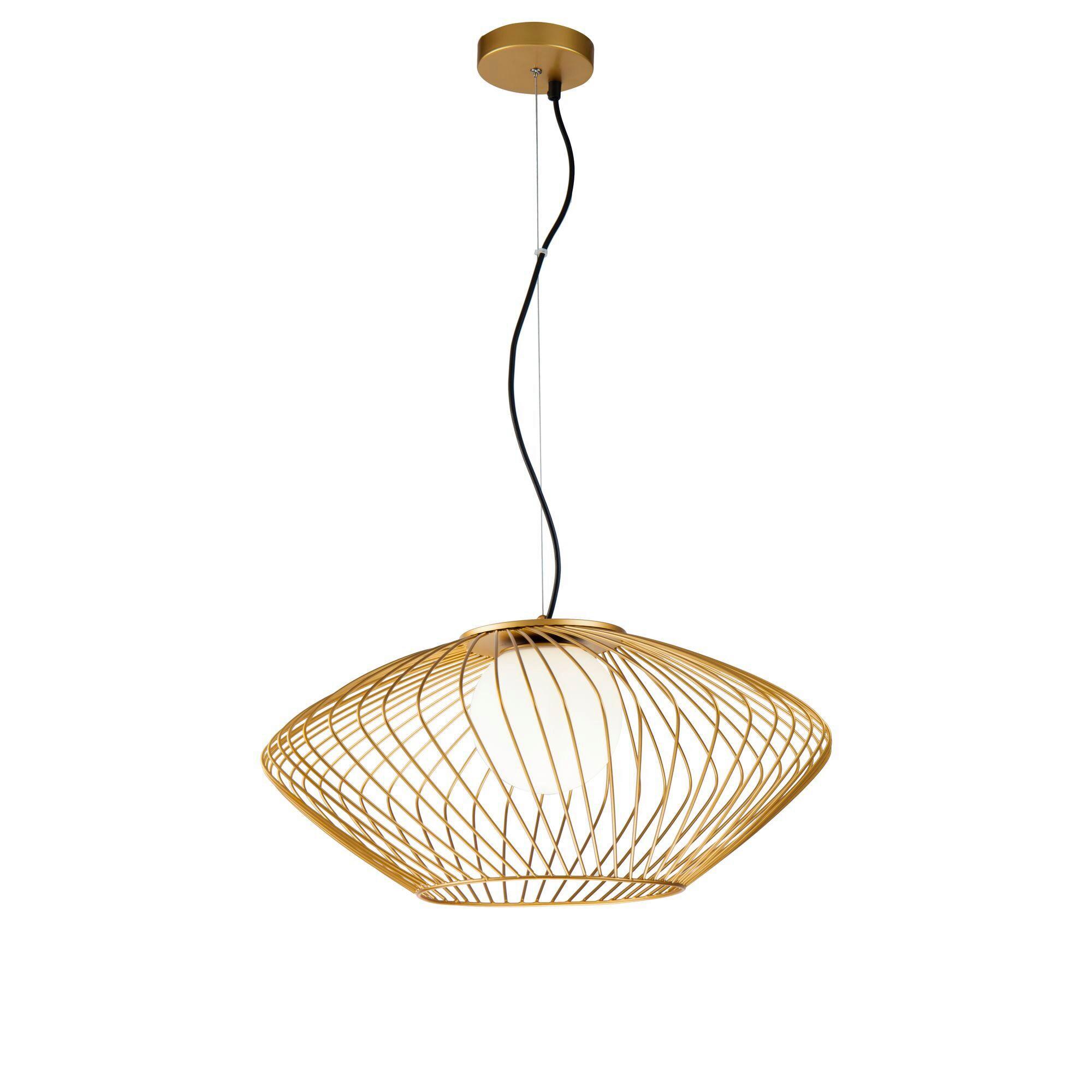 Pendelleuchte Plec Goldfarben/Weiß max. 60 Watt - Goldfarben/Weiß, Trend, Glas/Metall (52/24cm) - MAYTONI