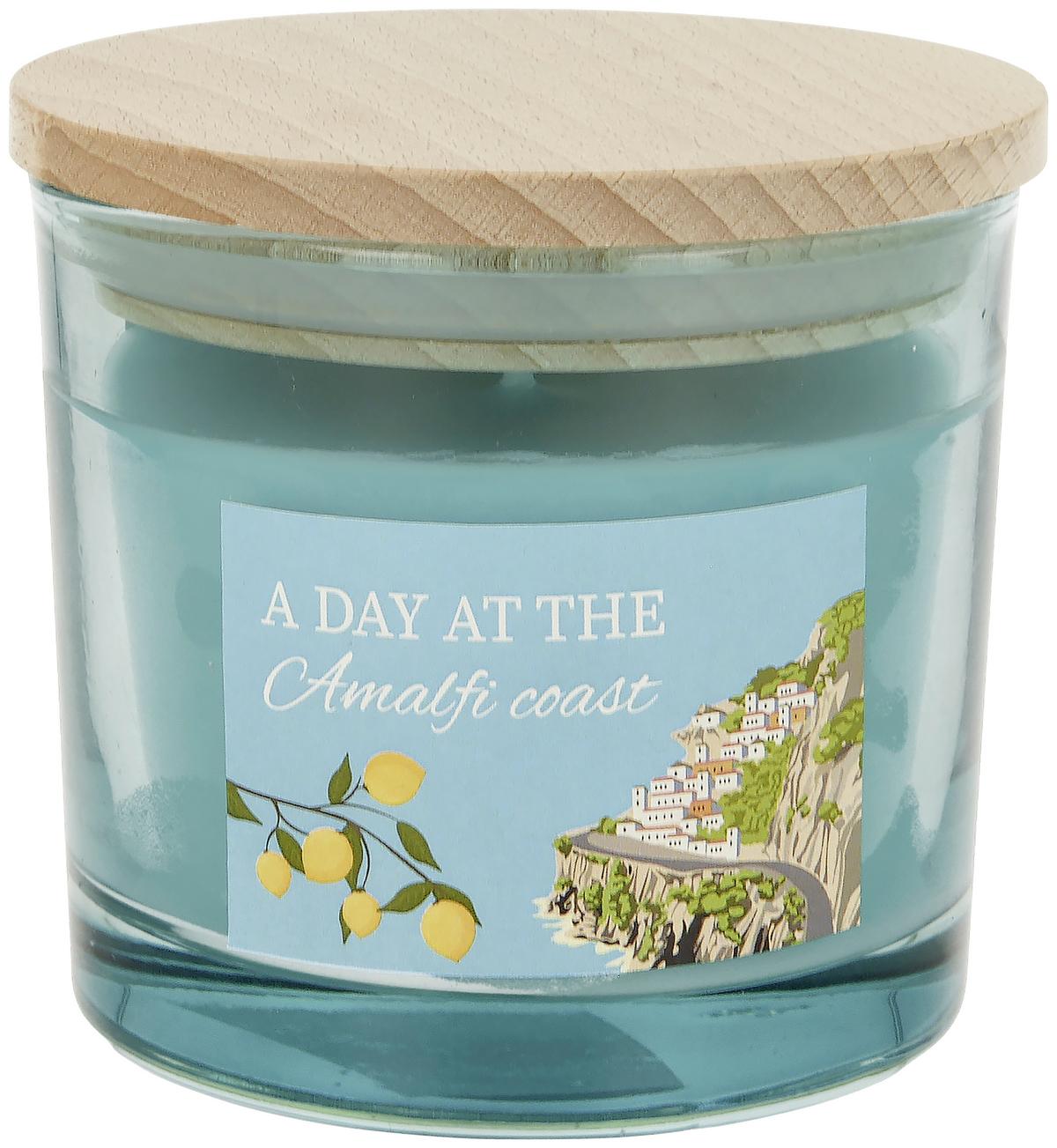 Illatgyertya Luke - bézs/türkiz, Üveg/természetes anyagok (8/9cm) - Mömax