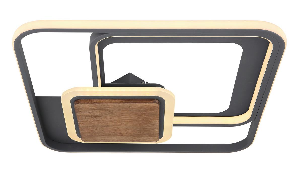 LED-Deckenleuchte Nirra max. 48 Watt - Dunkelbraun/Opal, MODERN, Holz/Kunststoff (50/50/8cm)