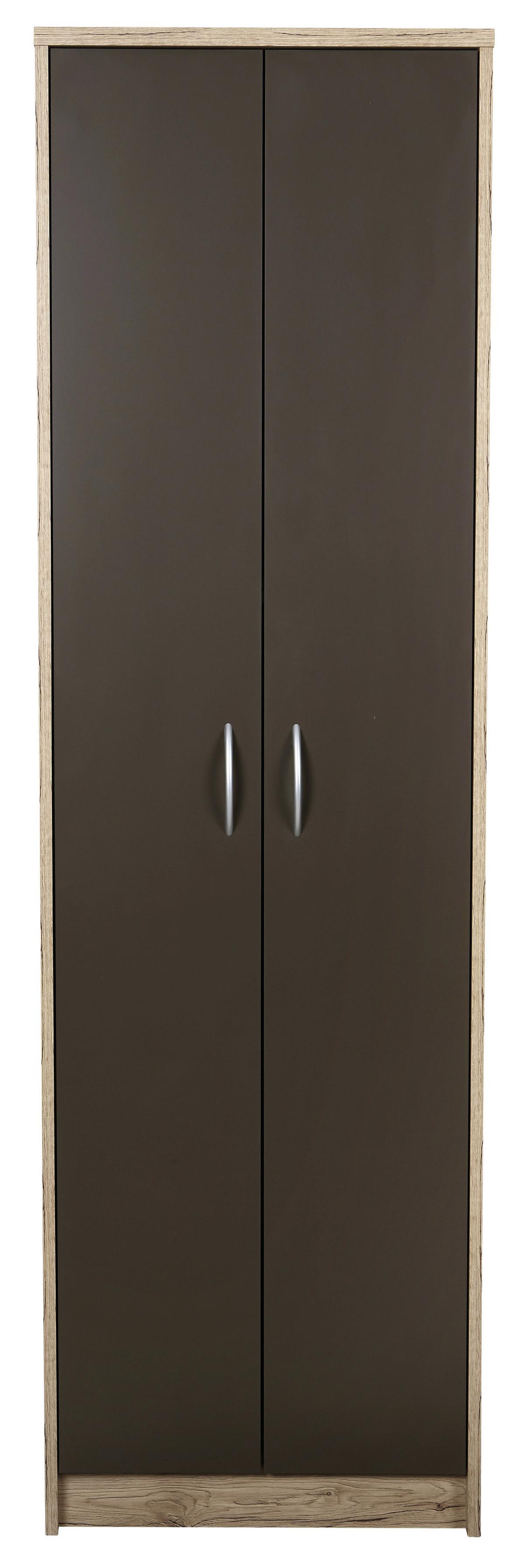 Dulap de haine Iza - maro/culoare lemn stejar, Konventionell, material pe bază de lemn (55/190/26cm) - Based