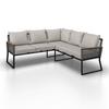 LOUNGESET SONORA - ljusgrå/svart, Modern, metall/glas (181/73/65cm) - Bessagi Garden