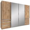 Ormar S Kliznim Vratima Level 36a - boje hrasta/boje kroma, Moderno, staklo/drvni materijal (300/216/65cm) - Modern Living