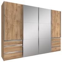 Ormar S Kliznim Vratima Level 36a - boje hrasta/boje kroma, Moderno, staklo/drvni materijal (300/216/65cm) - Modern Living