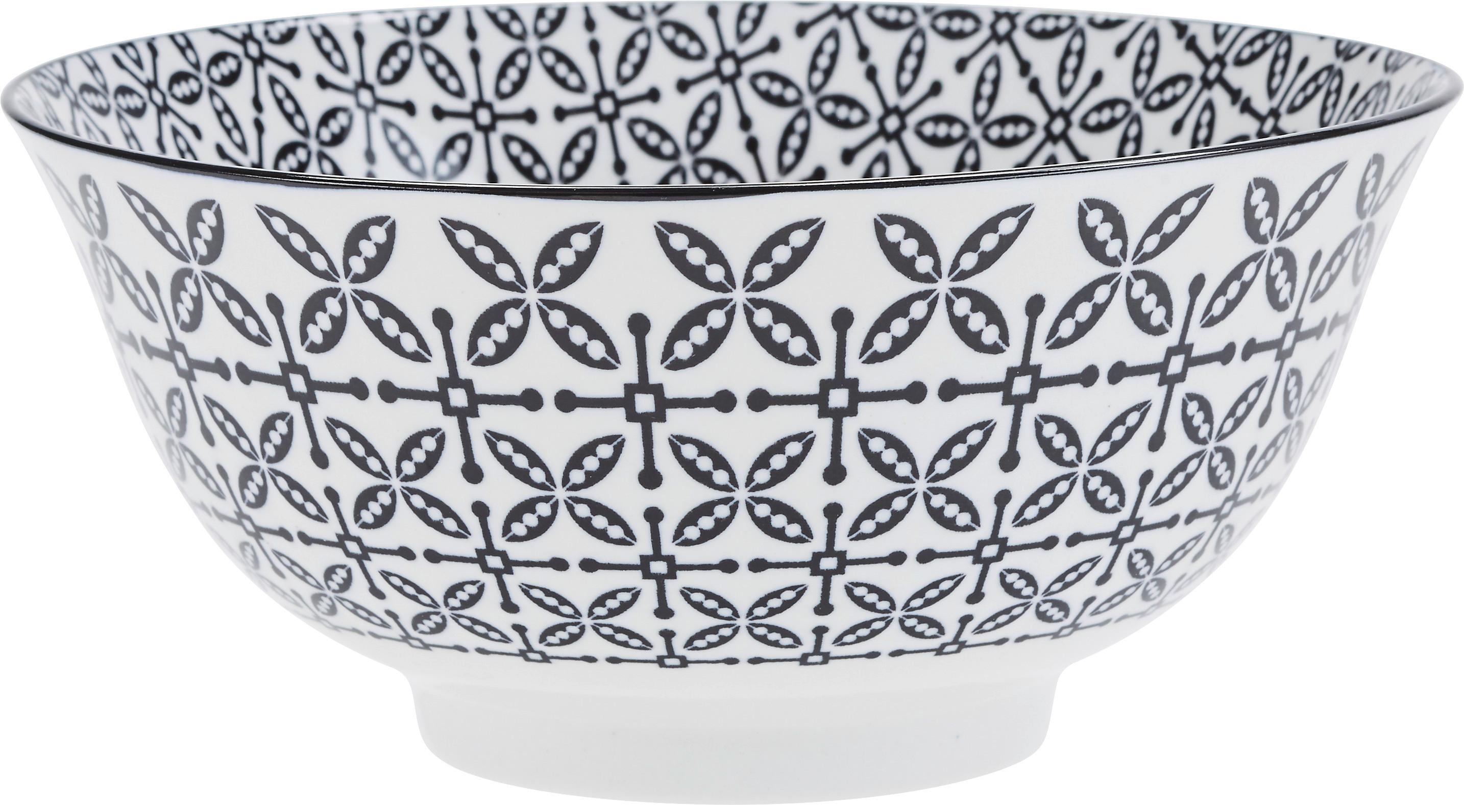 Schüssel Shiva diverse Designs - Weiss/Schwarz, Lifestyle, Keramik (21/8cm) - Modern Living