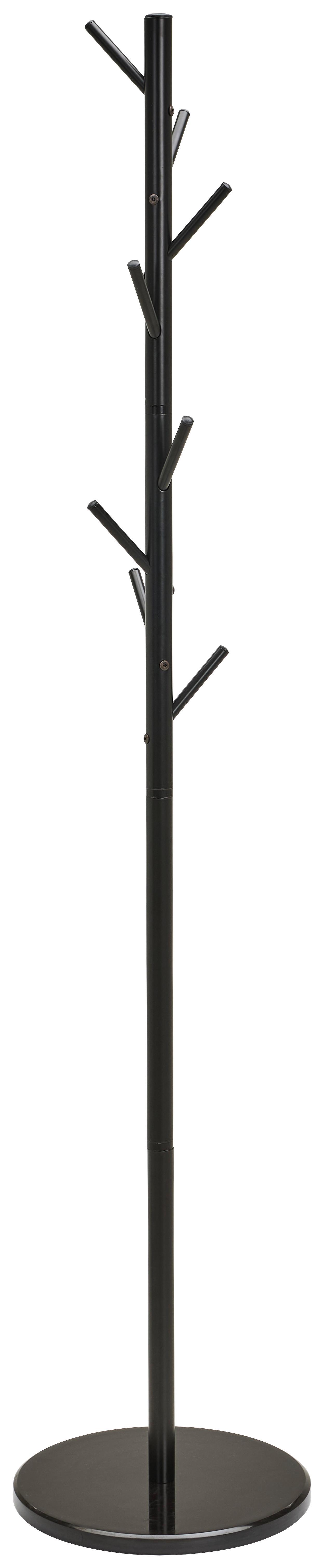 STOJAK NA UBRANIA NORA - czarny, Basics, kamień/tworzywo sztuczne (37/176/37cm) - Carryhome