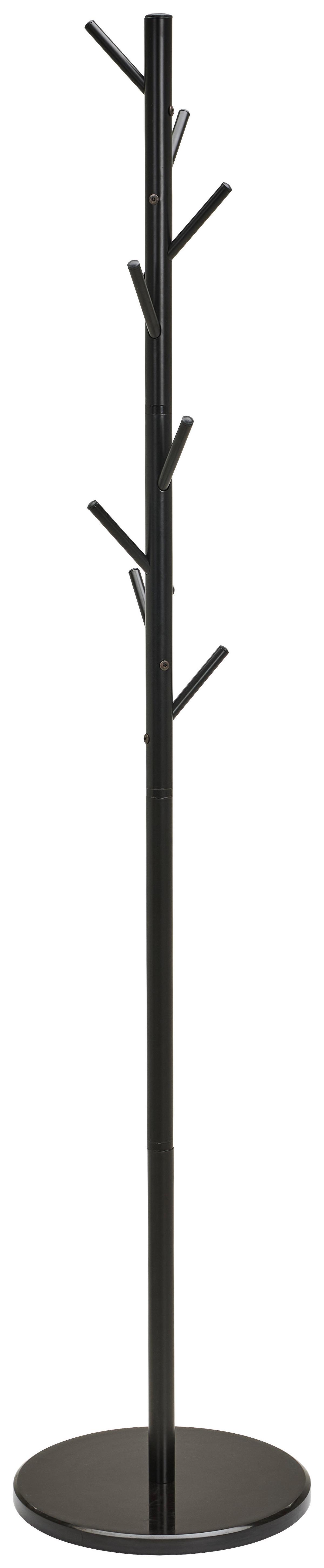 STOJAK NA UBRANIA NORA - czarny, Basics, kamień/tworzywo sztuczne (37/176/37cm) - Carryhome