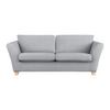3-Sitzer-Sofa Devado Hellgrau Cord - Hellgrau/Naturfarben, Holz/Textil (216/70-85/95cm) - Mömax