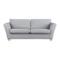 3-Sitzer-Sofa Devado Hellgrau Cord - Hellgrau/Naturfarben, Holz/Textil (216/70-85/95cm) - Mömax