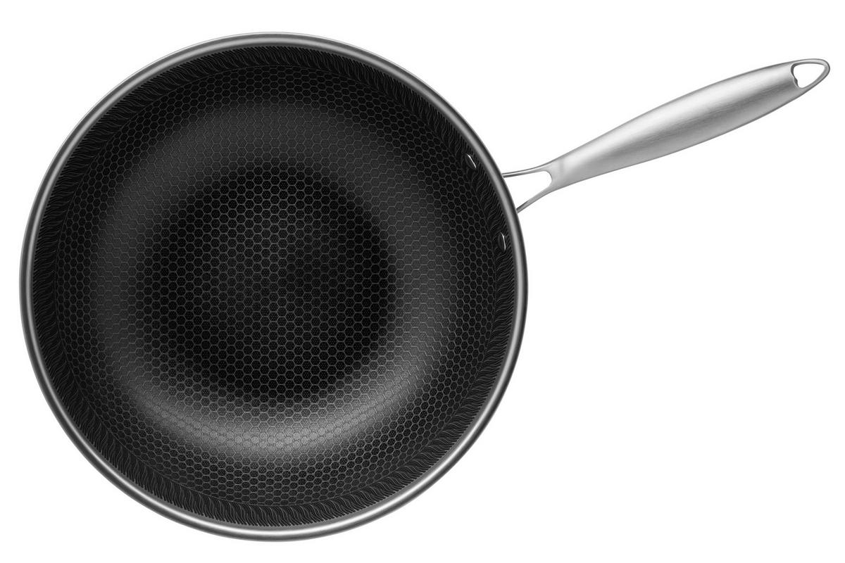 Wok 935598 Wok - Silberfarben/Schwarz, Basics, Metall (30/9cm) - Mäser