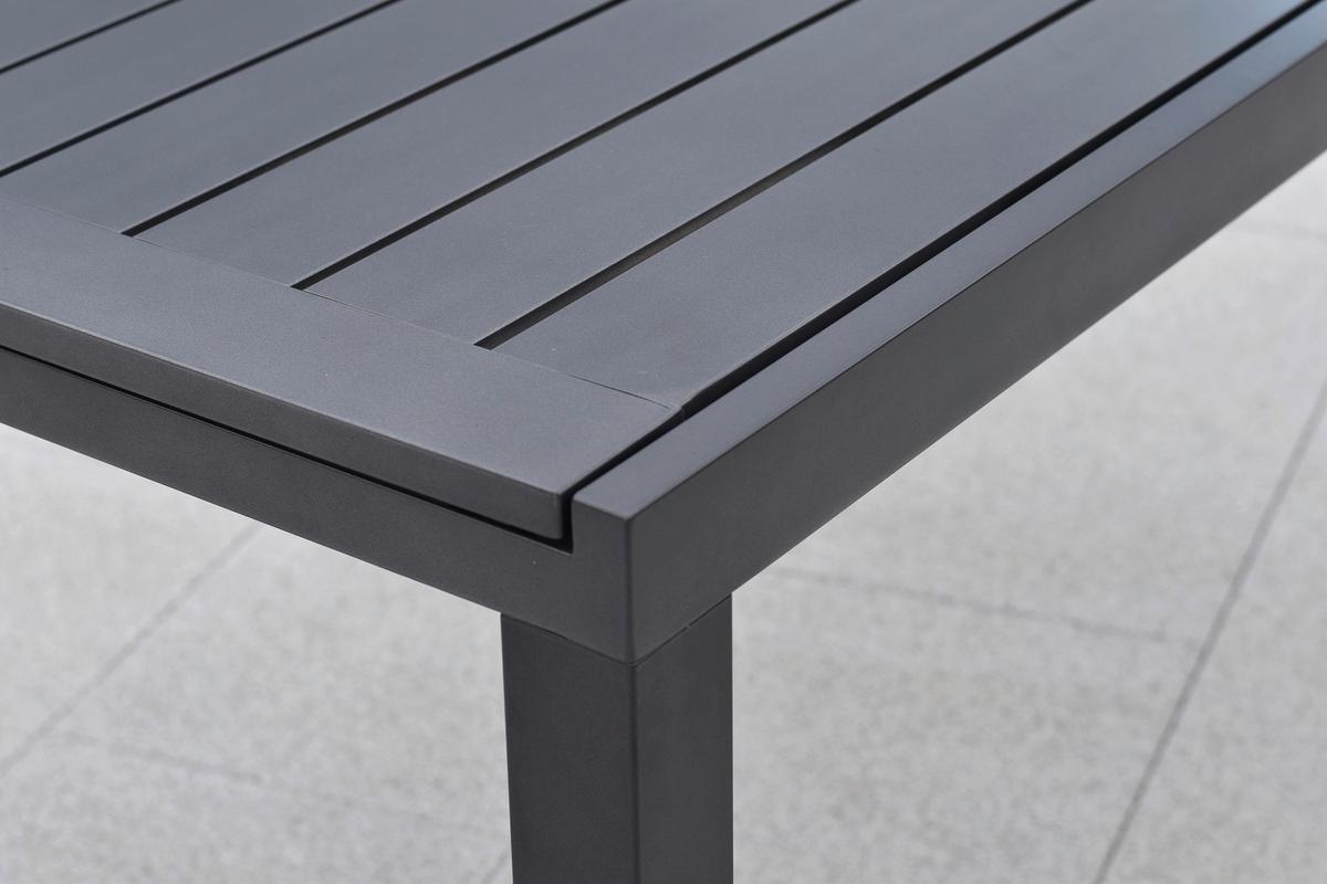 Gartentischgruppe Siros 5-tlg. Graphitfarben - Graphitfarben, KONVENTIONELL, Textil/Metall - Gardenson
