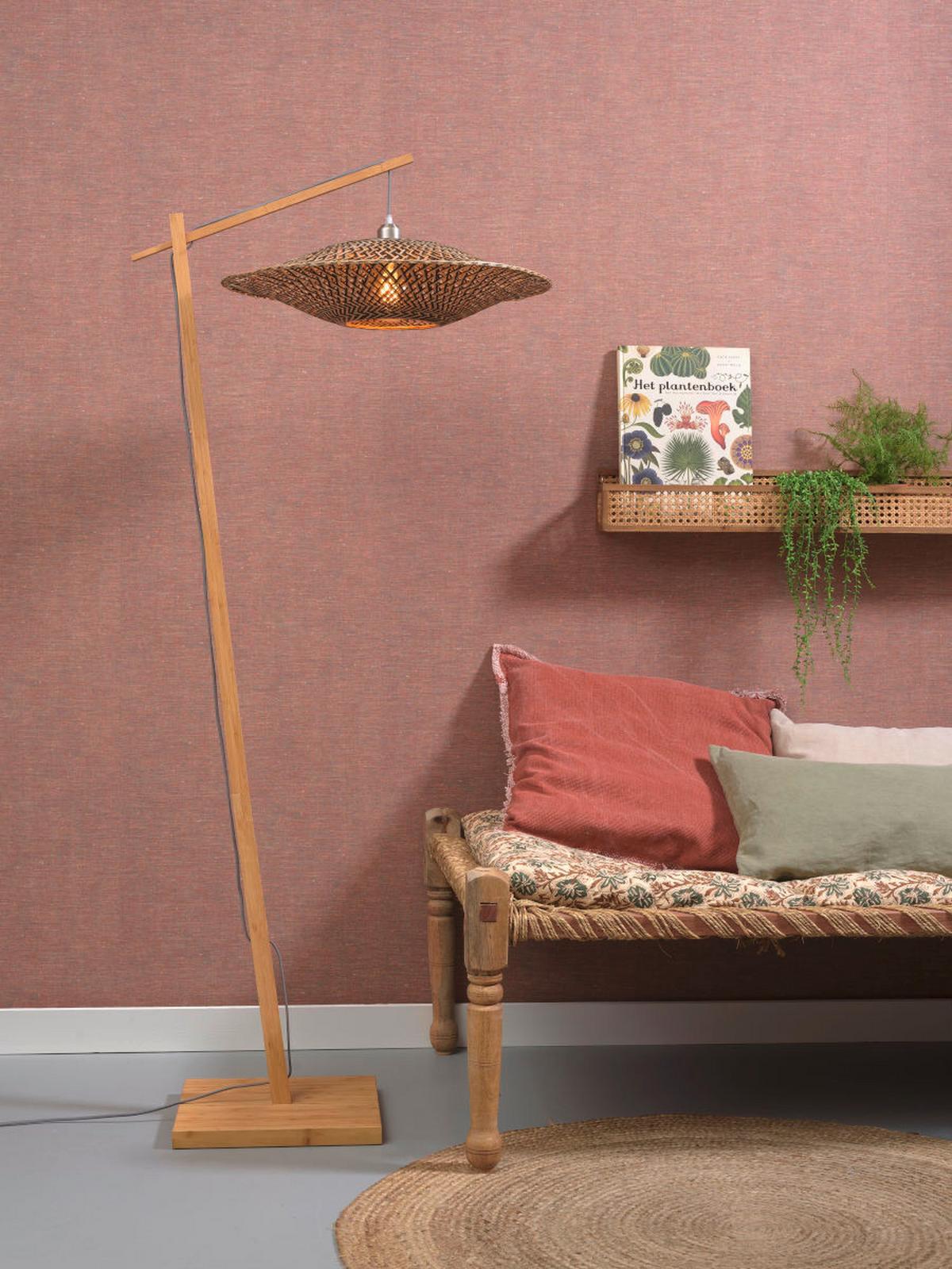 Stoječa Svetilka Bali - črna/naravne barve, Trend, les (60/176cm) - Good & Mojo