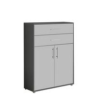 AKTENSCHRANK OFFICE EDITION - Anthrazit/Hellgrau, LIFESTYLE, Holzwerkstoff (84,4/113,6/33cm) - MID.YOU