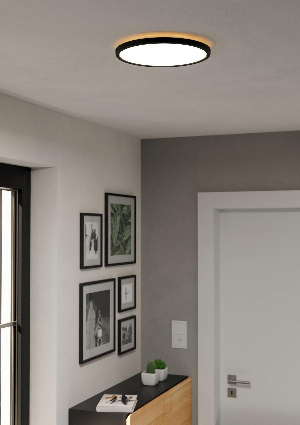 ŁAZIENKOWA LAMPA SUFITOWA 780904 CURITIBA - czarny/biały, Basics, tworzywo sztuczne (29,5/2,5cm) - Celina