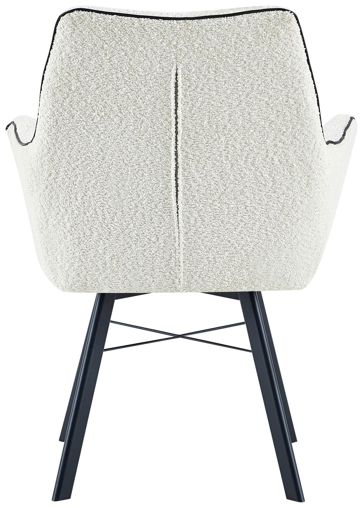 Karosszék Allie 125 - krémszínű, Design, textil/fém (64/91/61cm) - Kayoom