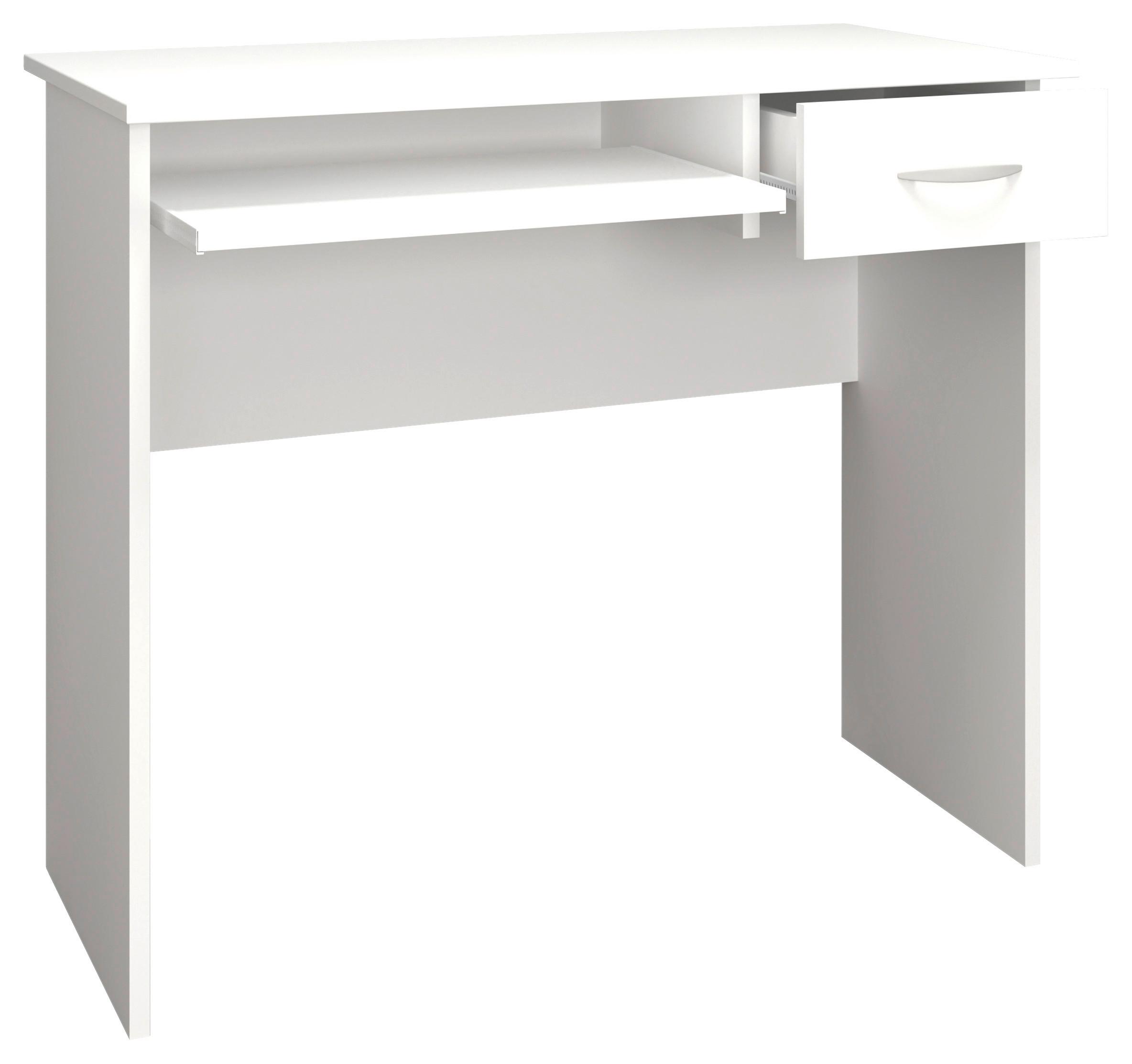 Pisalna Miza Arusa, Bela, 85x50 - bela/barve aluminija, Moderno, kovina/leseni material (85/50/75cm) - MID.YOU
