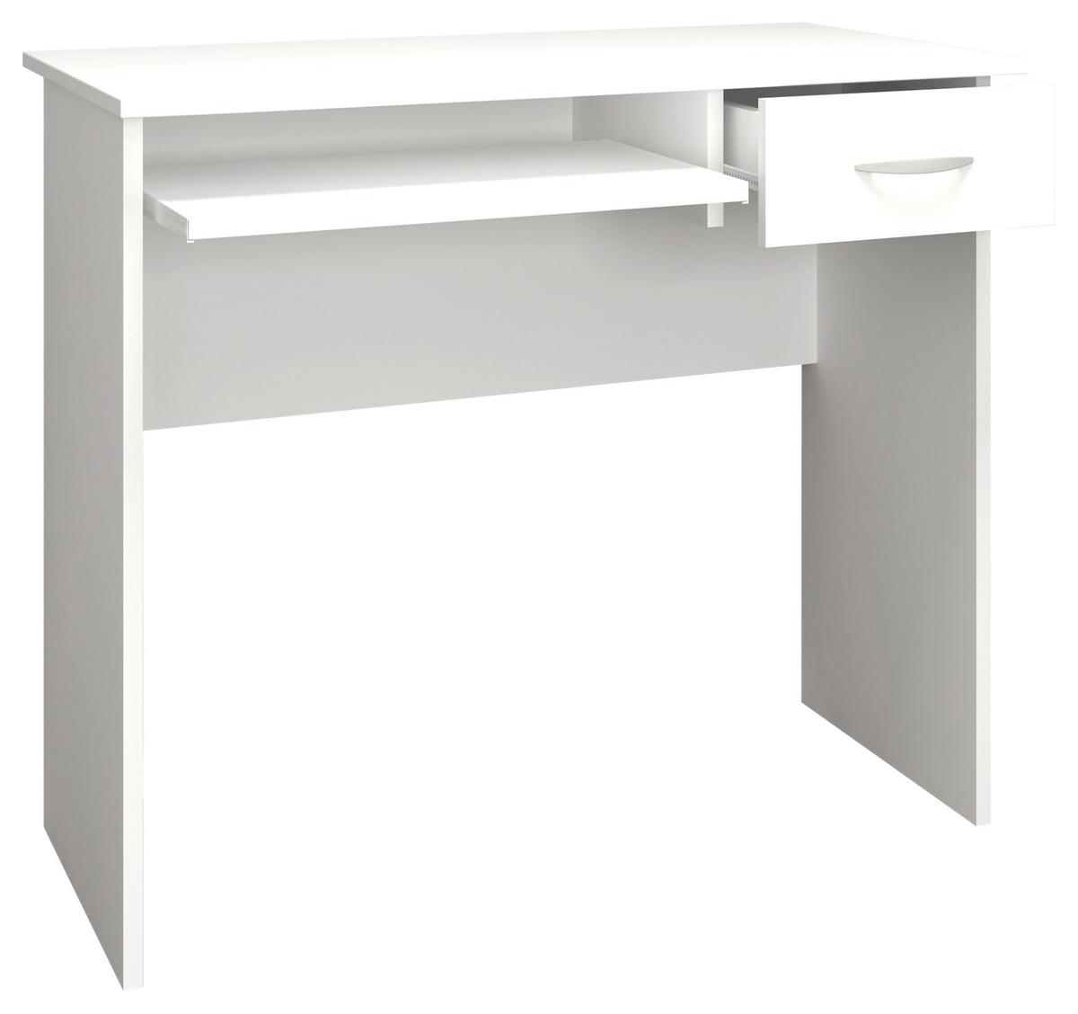 Pisalna Miza Arusa, Bela, 85x50 - bela/barve aluminija, Moderno, kovina/leseni material (85/50/75cm) - MID.YOU