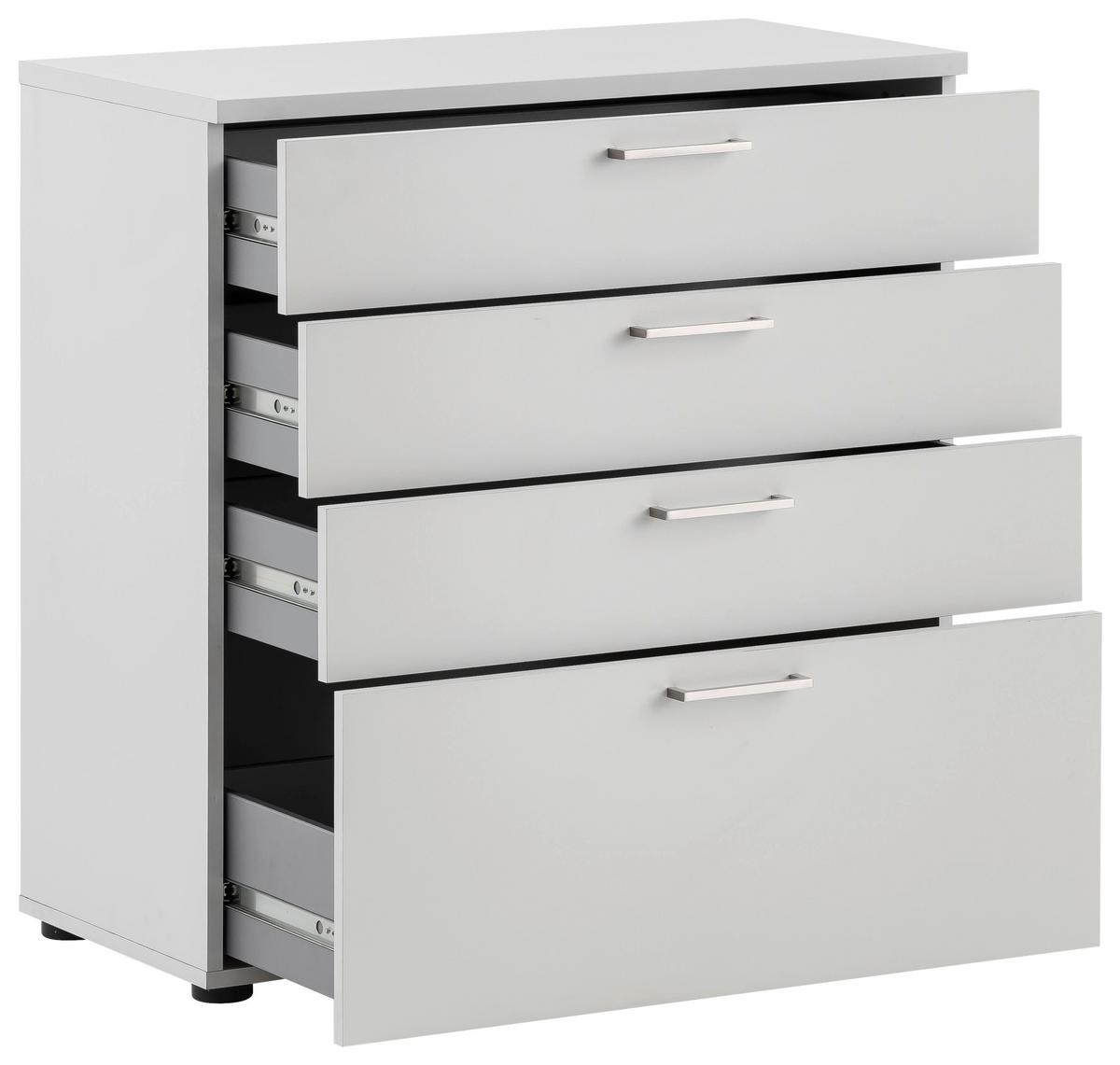 Kommode "Serie 1500" , hellgrau - Silberfarben/Hellgrau, KONVENTIONELL, Holzwerkstoff/Kunststoff (80,2/84,2/41cm) - MID.YOU