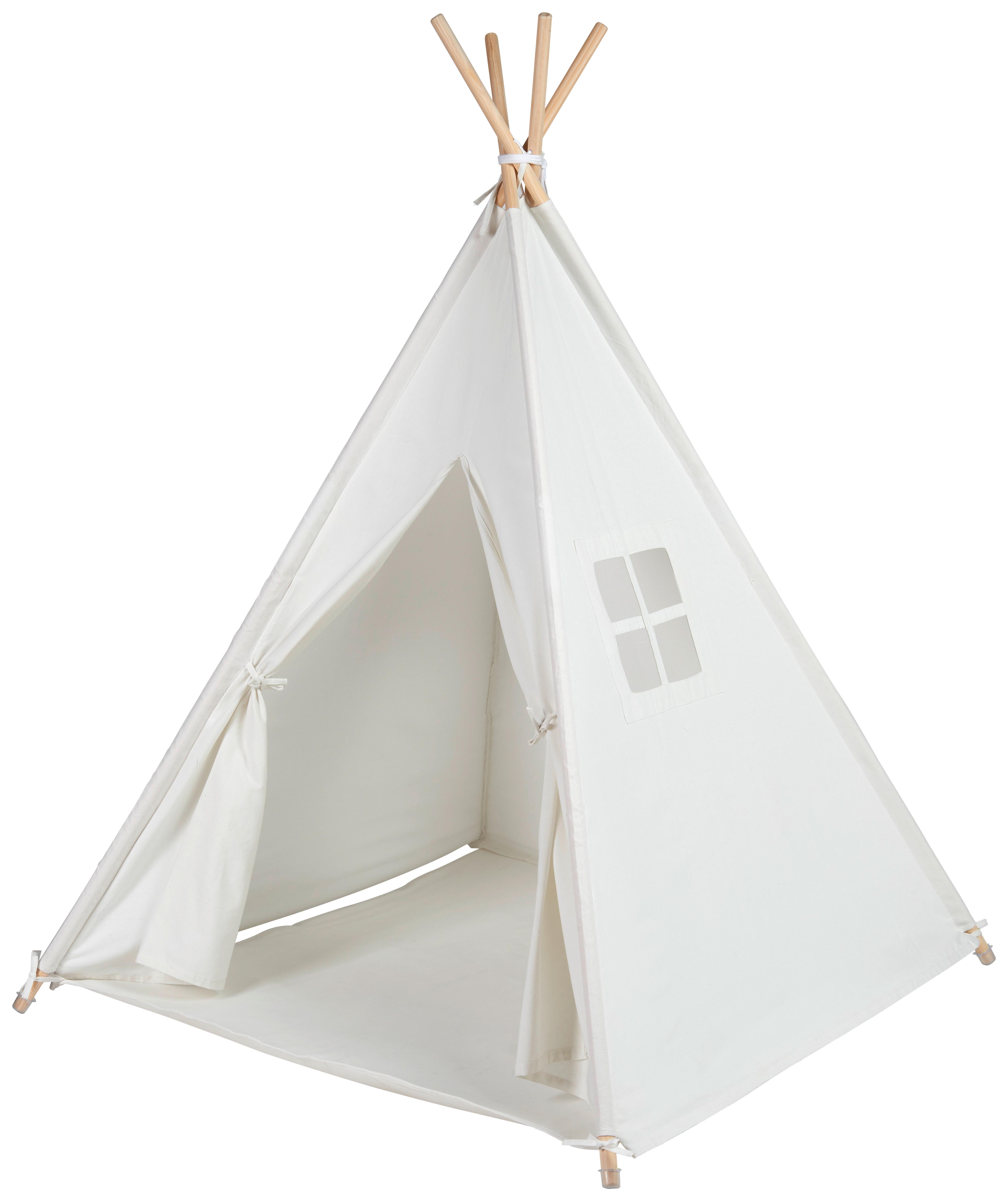NAMIOT DO ZABAWY TIPI - SMILE - kremowy, Basics, drewno/tkanina (120/120/154cm) - My Baby Lou