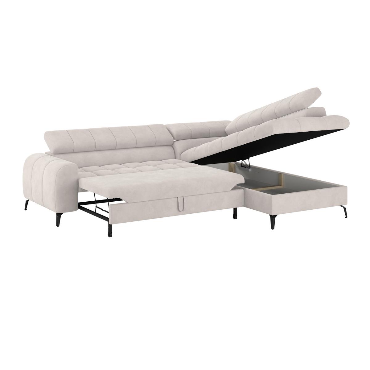 Kutna Garnitura Volf - bijela/crna, Trend, tekstil/metal (261/203cm)