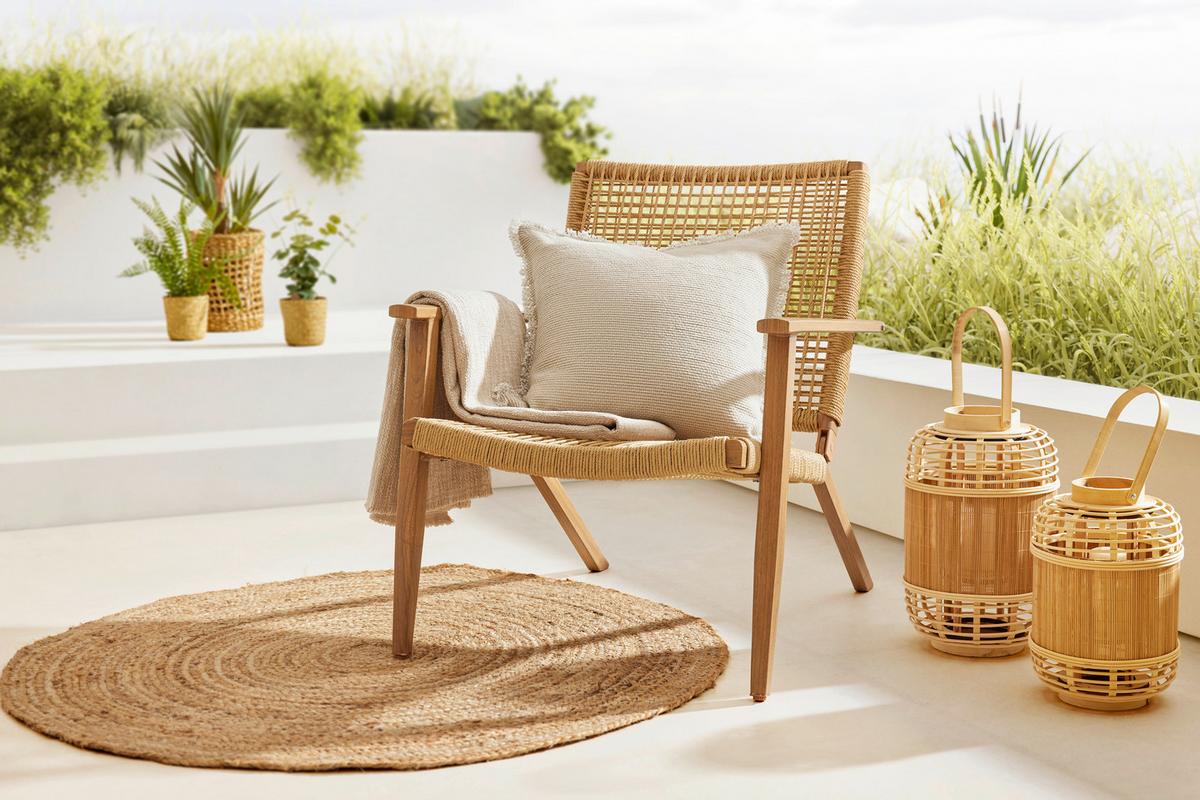 Lámpás Bamboo - natúr színű, Basics, fa (23/40cm) - Modern Living