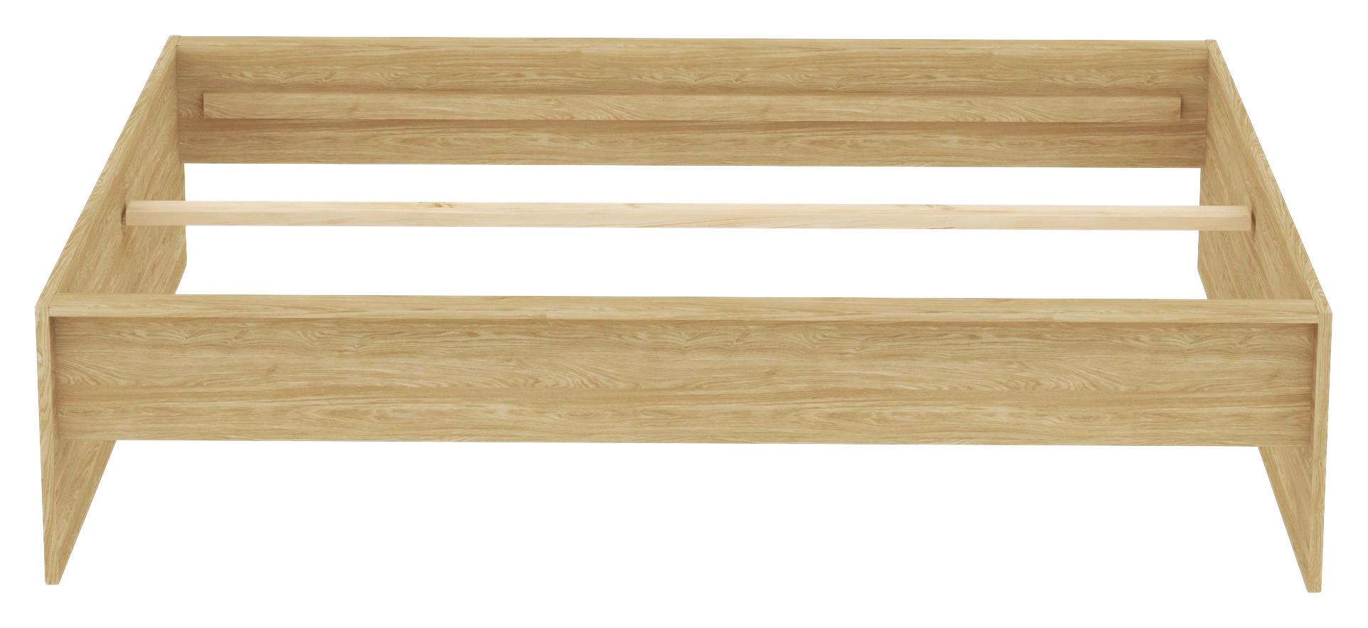 Posteljni Okvir Unit 160 - barve hrasta, Konvencionalno, leseni material (160/200cm) - Based