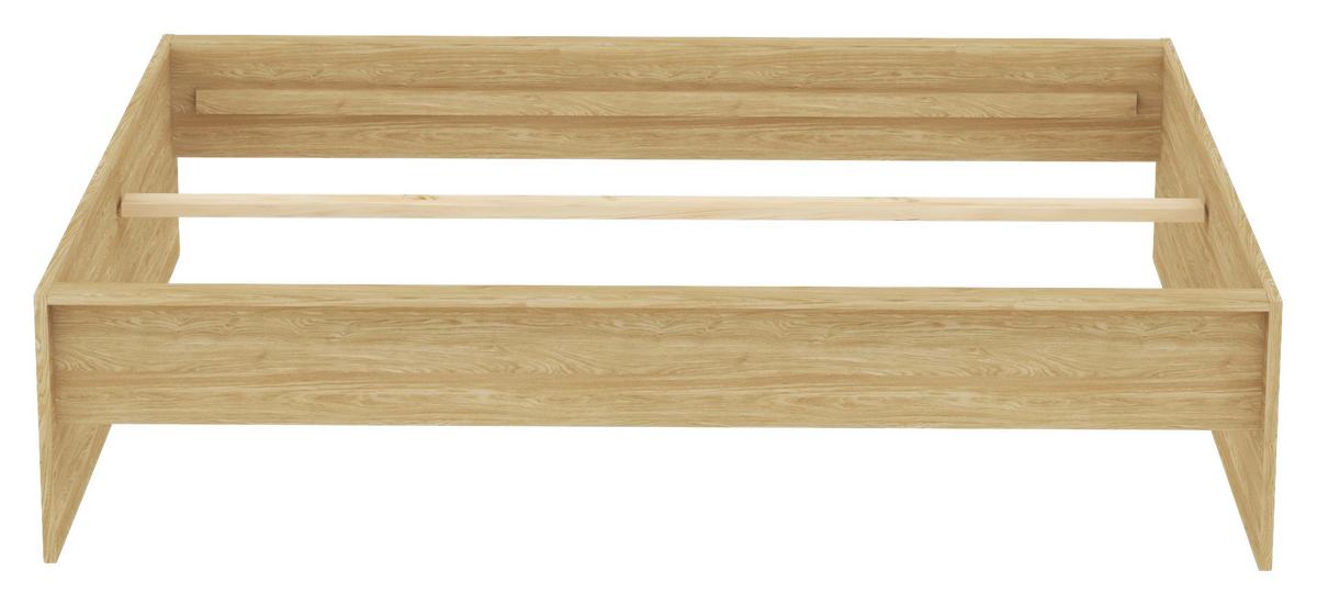 Posteljni Okvir Unit 160 - barve hrasta, Konvencionalno, leseni material (160/200cm) - Based