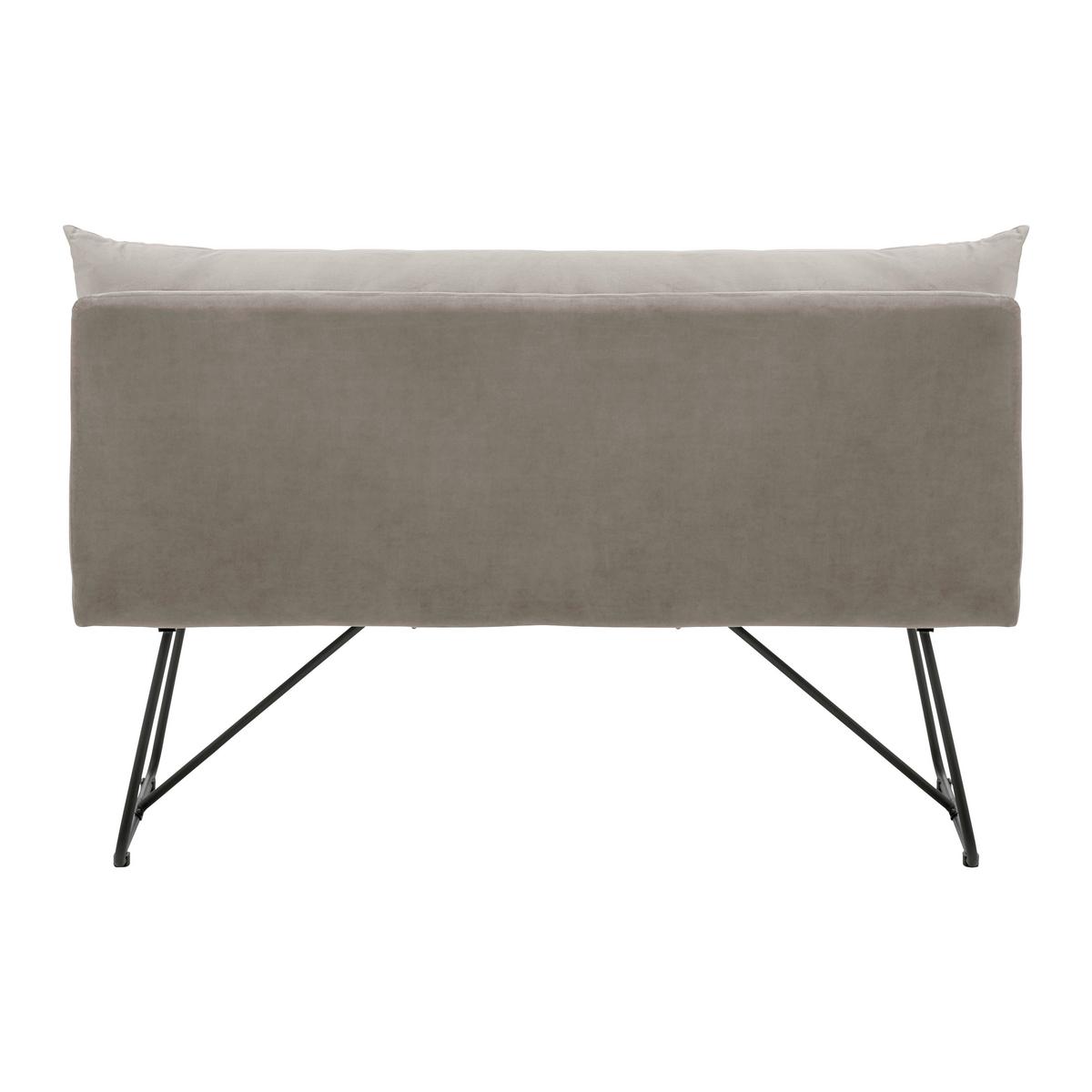 Sitzbank Bono Beige Samt Gepolstert - Beige/Schwarz, MODERN, Holz/Textil (140/92/63cm) - Bessagi Home