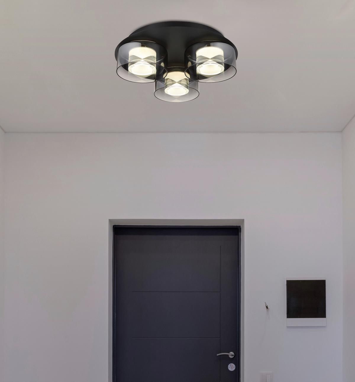 LAMPA SUFITOWA LISSI - przejrzysty/czarny, Design, tworzywo sztuczne/metal (38/11,5cm) - Collet's Monde