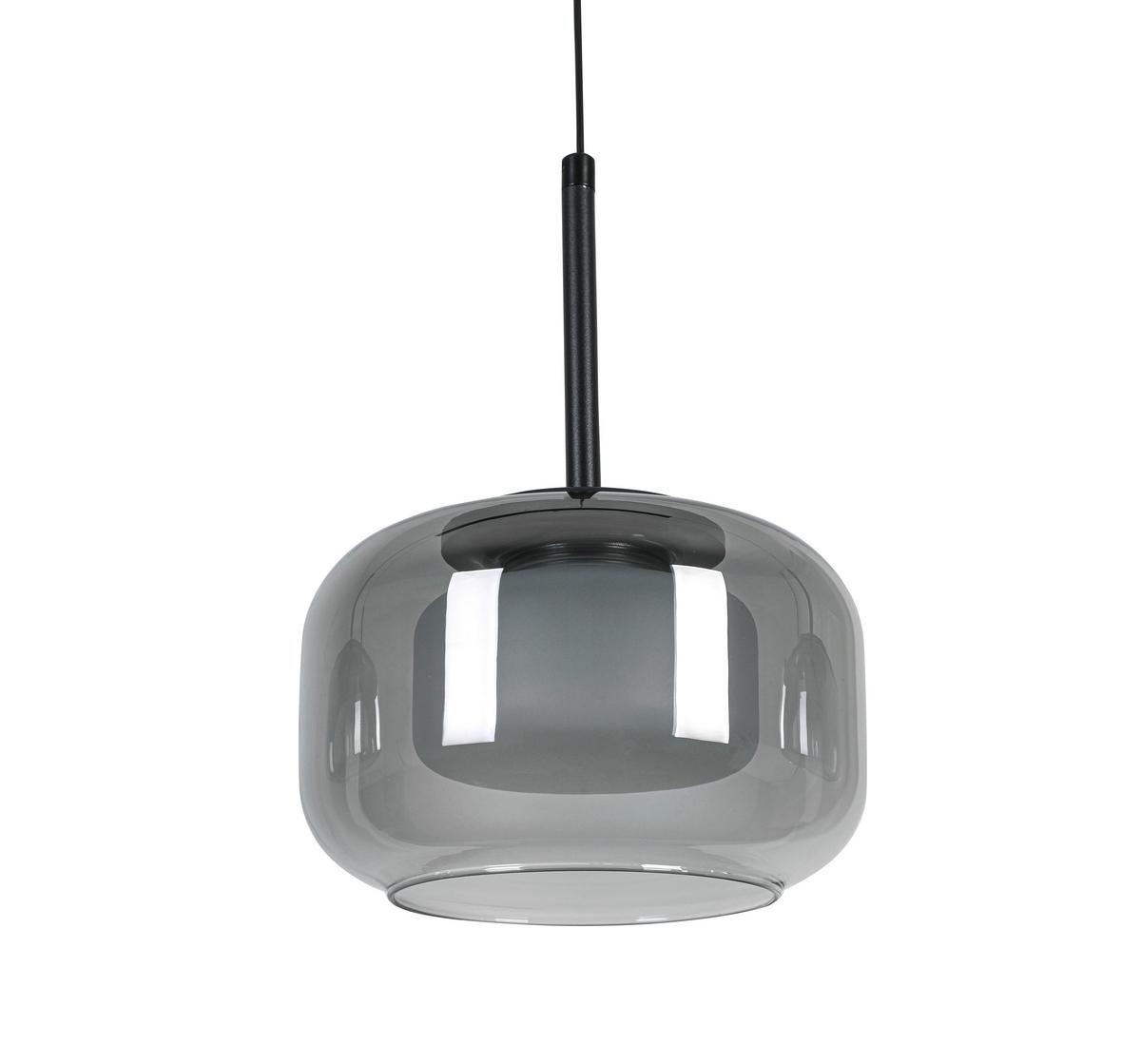 LED-Hängeleuchte Kalti Schwarz/Weiß max. 32 Watt - Transparent/Schwarz, MODERN, Glas/Kunststoff (110/18/120cm) - Mömax
