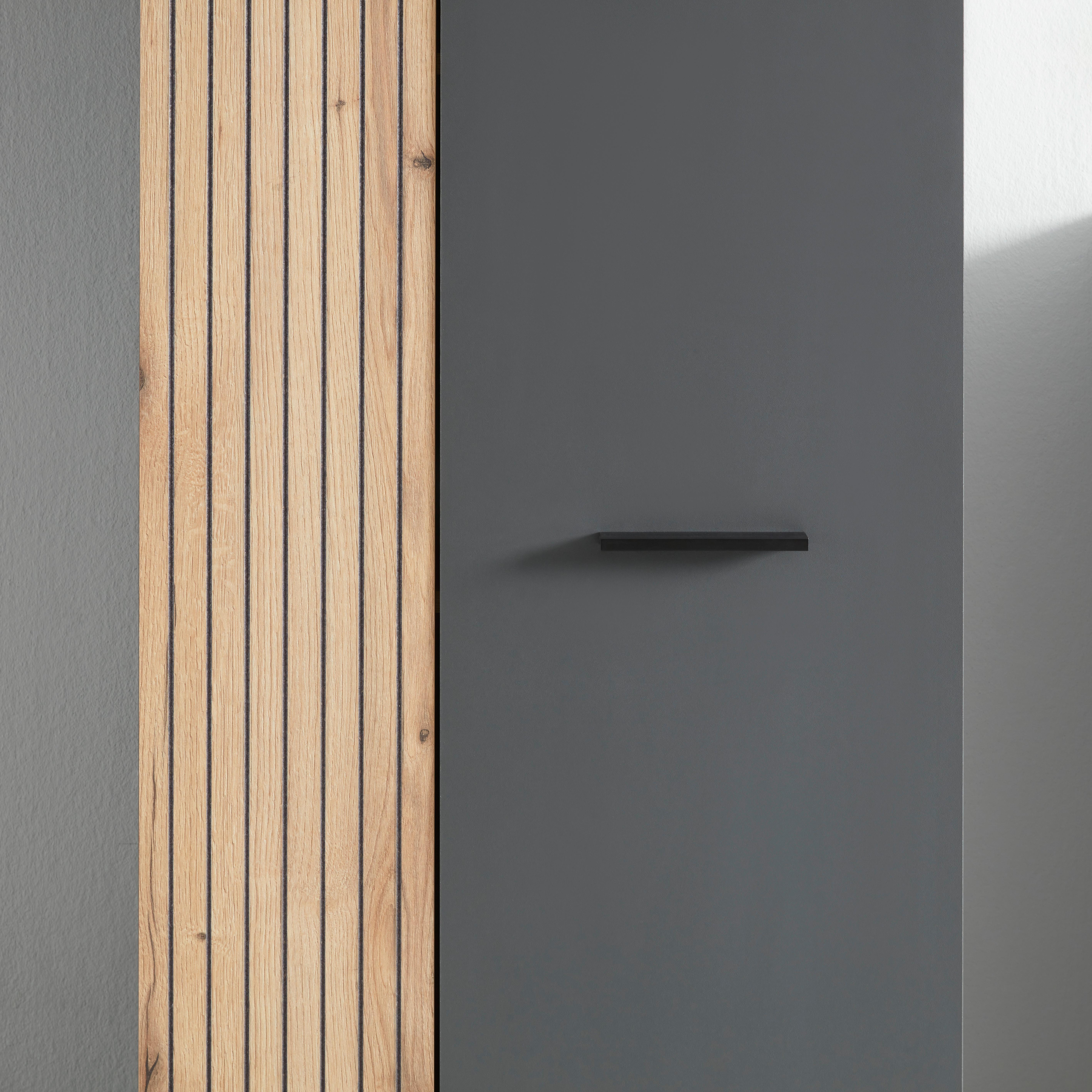 GARDEROB CADIX -EXKLUSIV- - svart/antracit, Modern, trämaterial/plast (60/195/36cm) - Mömax