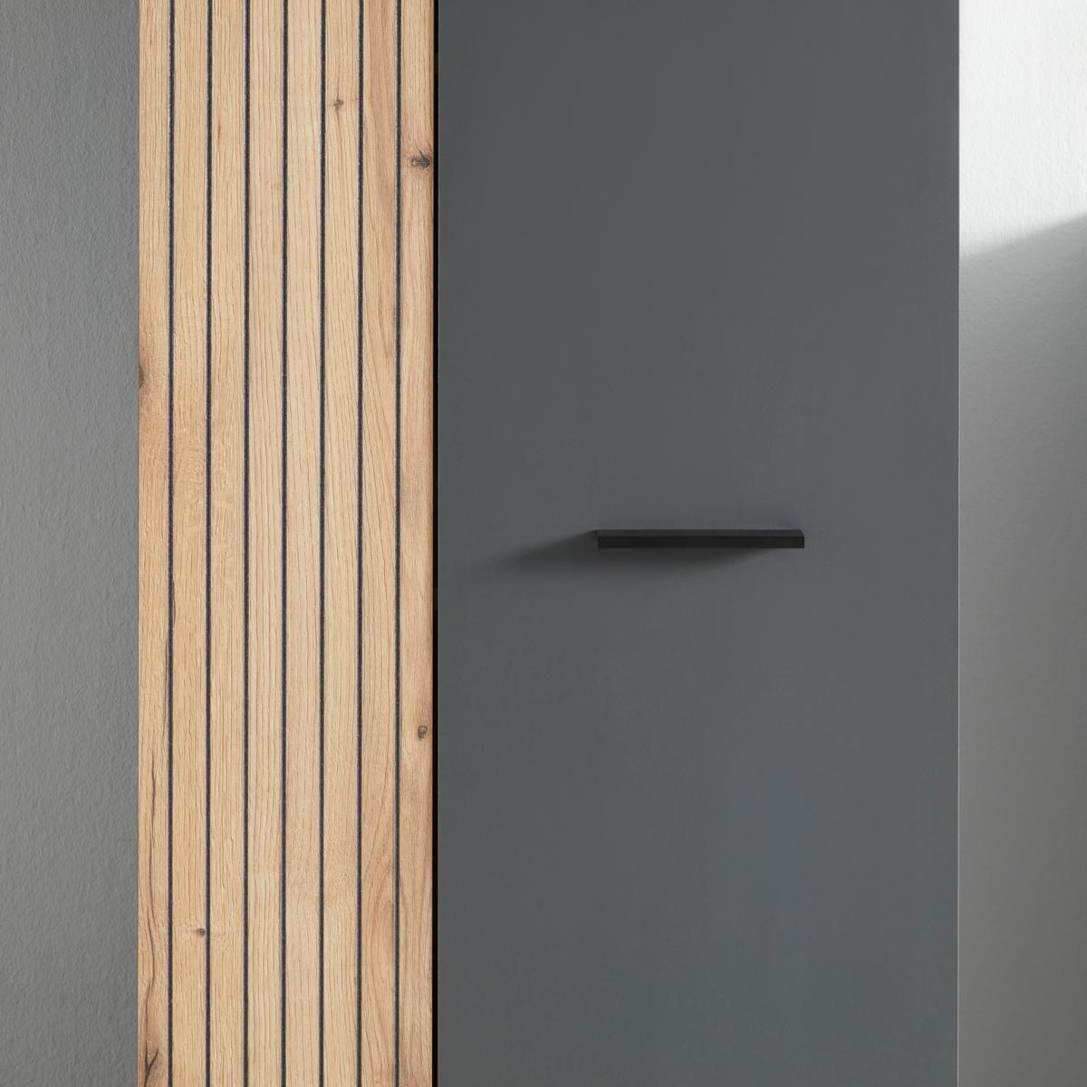 Dulap pentru hol CADIX - culoare lemn stejar/antracit, Modern, material pe bază de lemn (60/195/36cm) - Modern Living