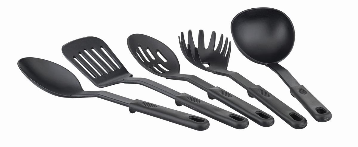 Set Posod S Kuhinjskimi Pripomočki Milano Grey - siva, Basics, kovina - GSW