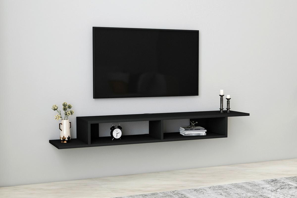 WANDBOARD ARTEMIS TV-WANDREGAL - Schwarz, Design, Holzwerkstoff (149/16,4/29,6cm) - Livetastic