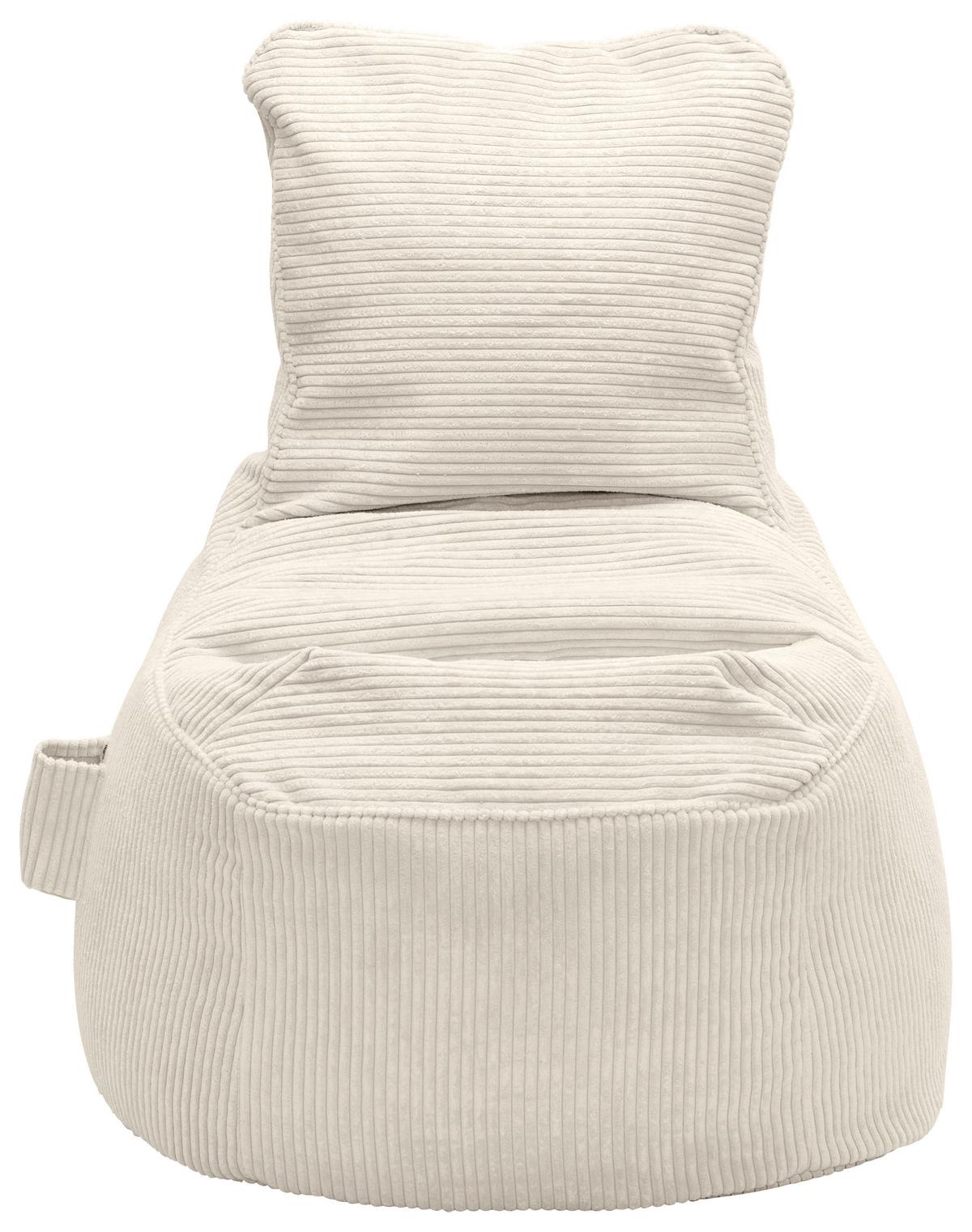 Sitzsack Cortona Cord Weiß - Weiß, MODERN, Textil (85/100/85cm) - Mömax