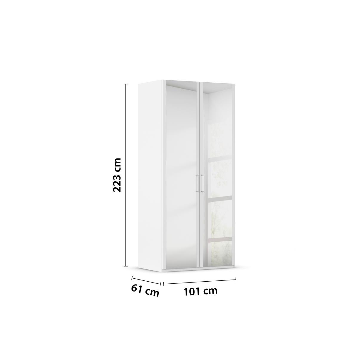 Omara S Klasičnimi Vrati Evelyn, Bela - bela, Design, umetna masa/steklo (101/223/60cm) - Novel