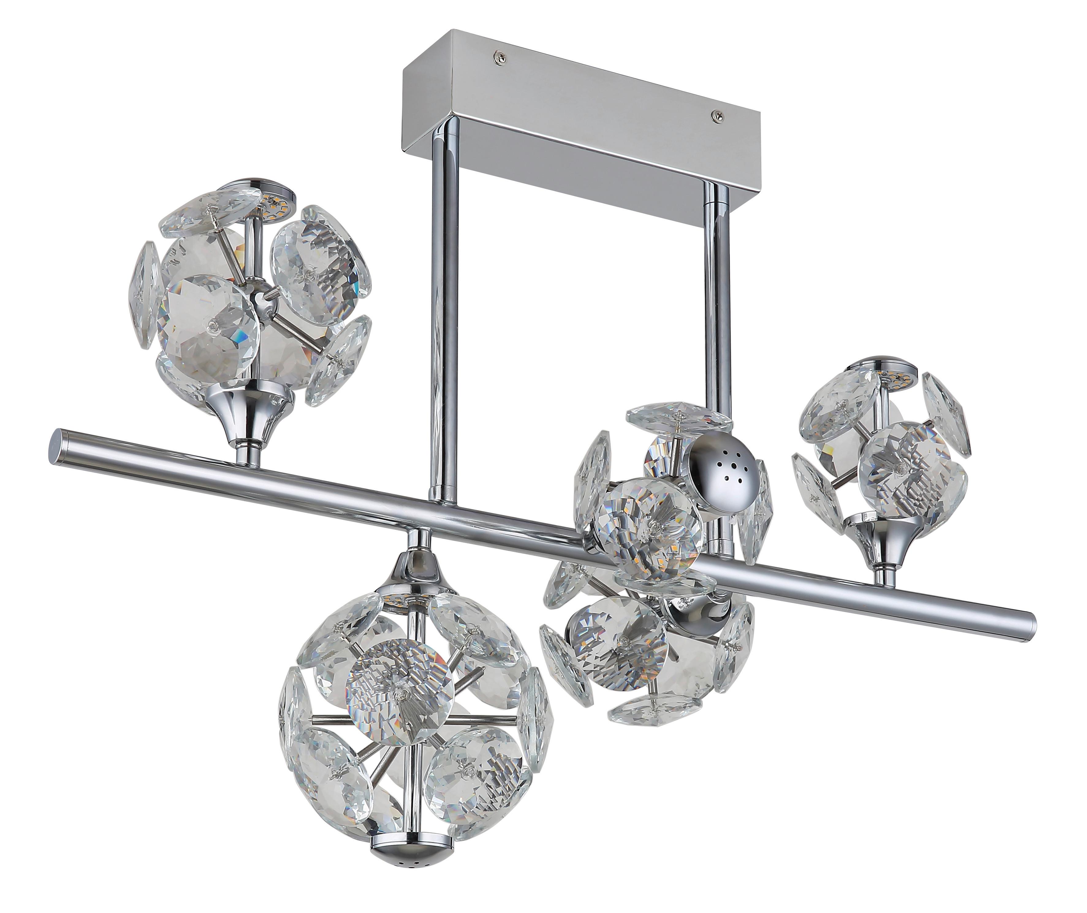 LED-DECKENLEUCHTE 16047-5DC VIRINA - Klar/Chromfarben, Konventionell, Glas/Metall (61/30/46cm) - Globo