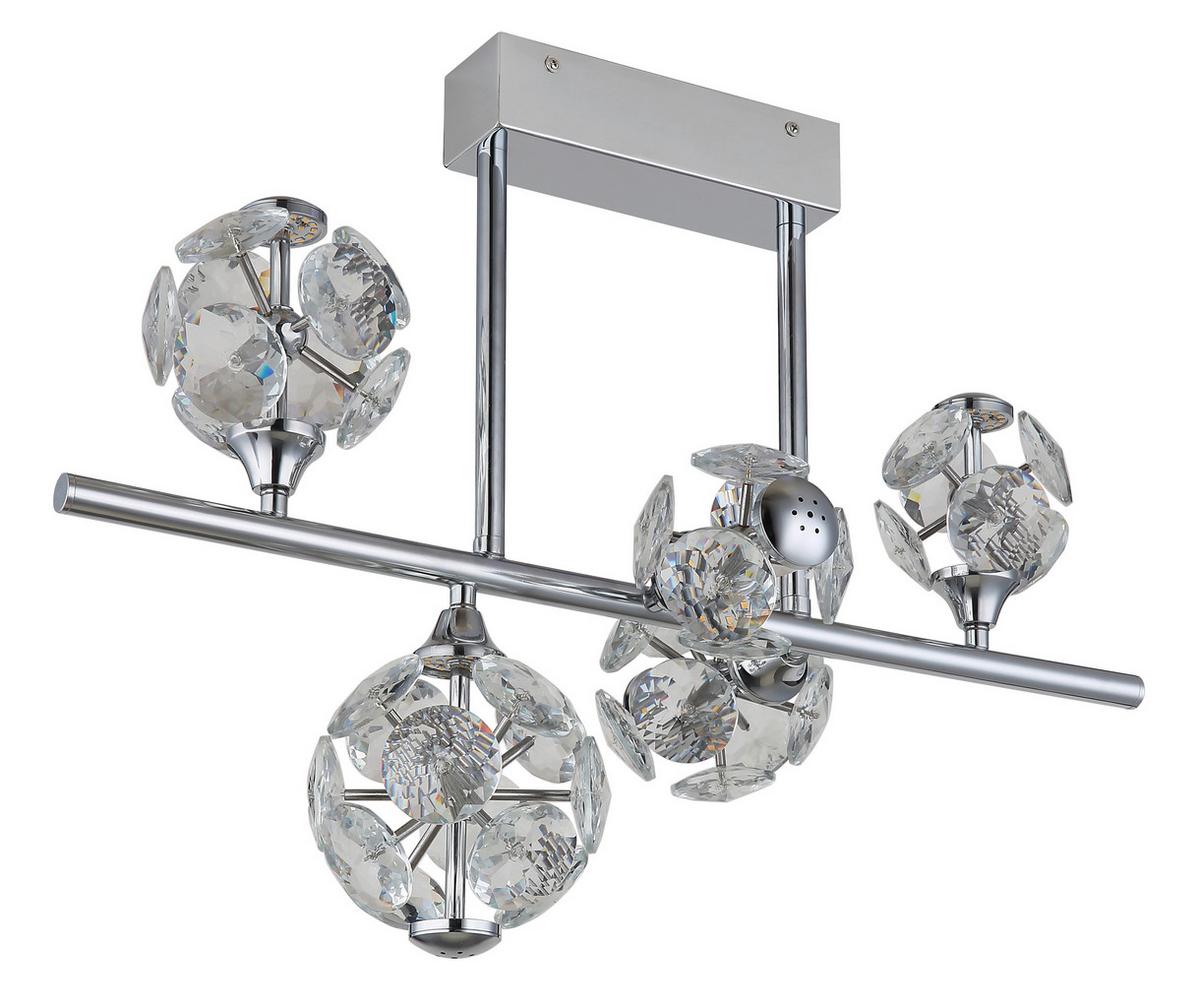LED-DECKENLEUCHTE 16047-5DC VIRINA - Klar/Chromfarben, Konventionell, Glas/Metall (61/30/46cm) - Globo