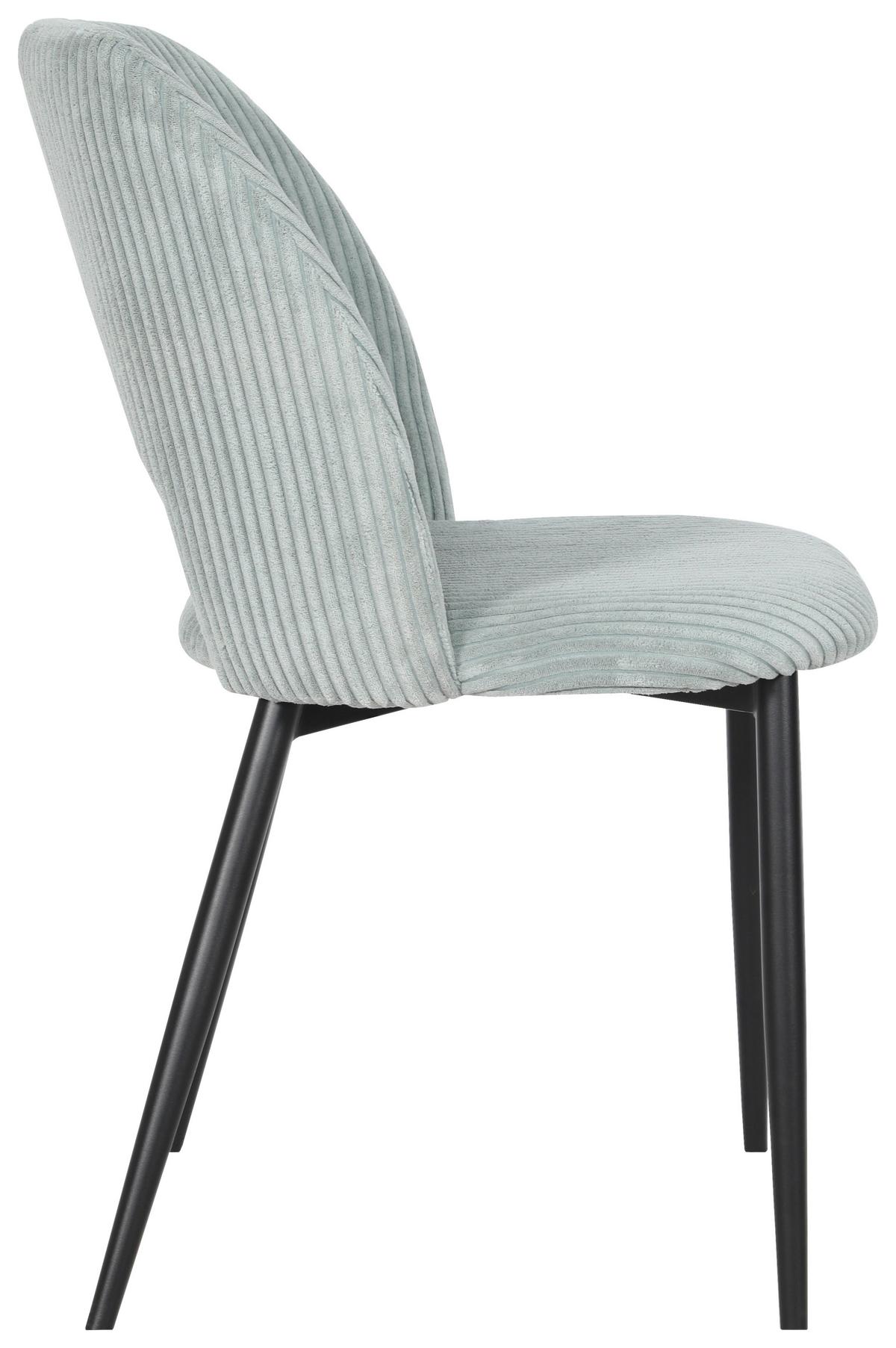 Stuhl Zoe in Mintgrün - Schwarz/Mintgrün, Lifestyle, Textil/Metall (51/82/57cm) - Mömax