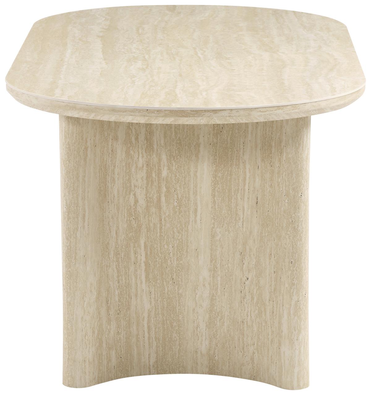 Jedilna Miza Molde, Bež, 180x90 - barve hrasta/bež, Moderno, kamen/leseni material (180/90/76cm) - P & B