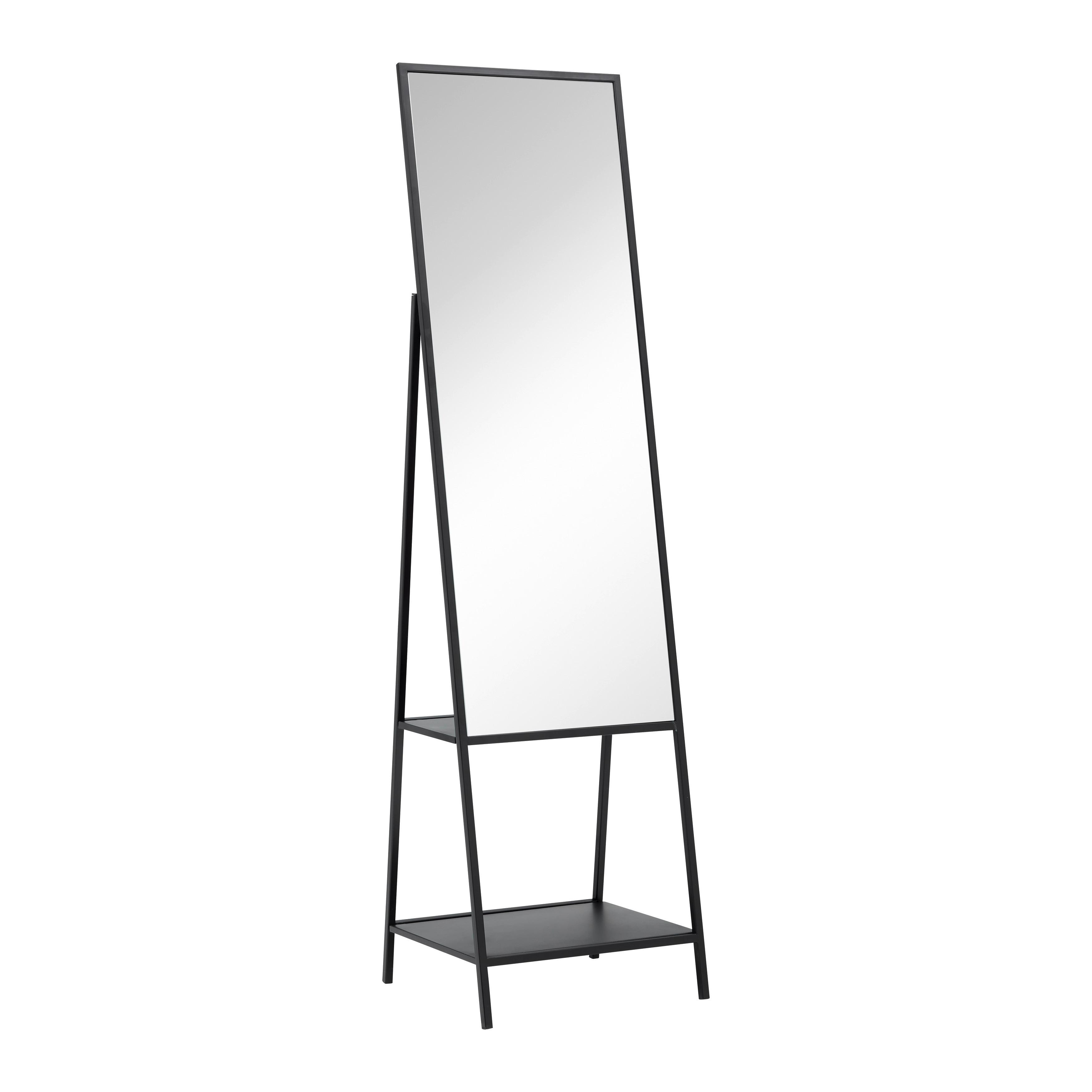 Spiegel Milana Schwarz ca.  46x171x41 cm - Schwarz, MODERN, Glas/Metall (46/171/41cm) - Bessagi Home