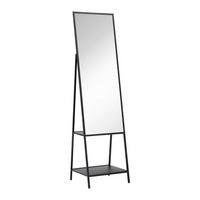 Spiegel Milana Schwarz ca.  46x171x41 cm - Schwarz, MODERN, Glas/Metall (46/171/41cm) - Bessagi Home