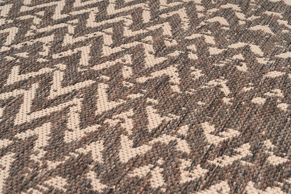 FLACHWEBETEPPICH SPLASH 600 BRAUN / CREME - Creme/Braun, Konventionell, Textil (80/150cm) - Kayoom