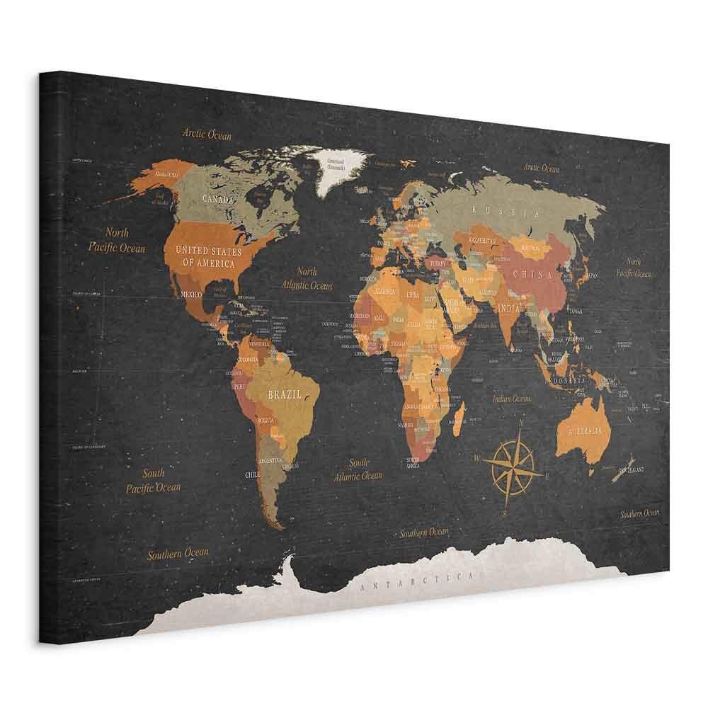 Slika Na Platnu Secrets Of The Earth - svetlo rjava/temno siva, Basics, tekstil/les (120/80/1,2cm) - artgeist