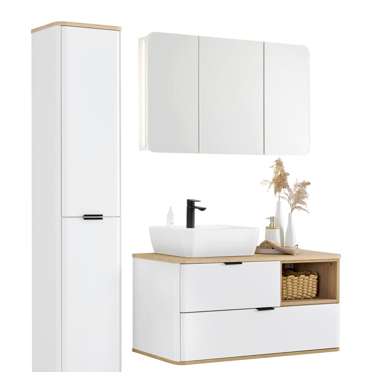 Vioski Element Elias -Exklusiv- - bijela/crna, Moderno, staklo/drvni materijal (35/180/35cm) - Mömax
