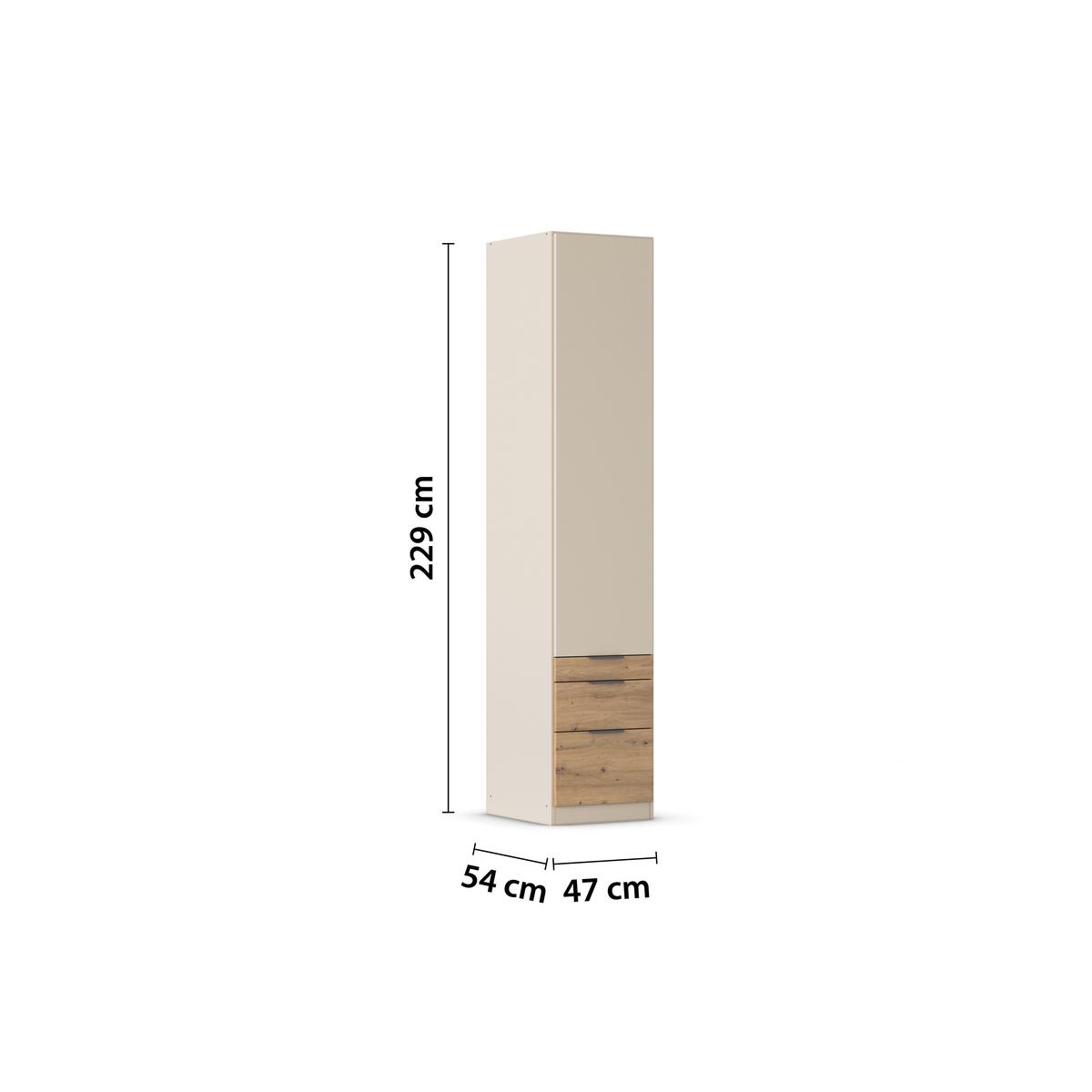 DULAP USI ROTATIVE ALABAMA - culoare lemn stejar/stejar Artisan, Trend, material pe bază de lemn (47/229/54cm) - Modern Living