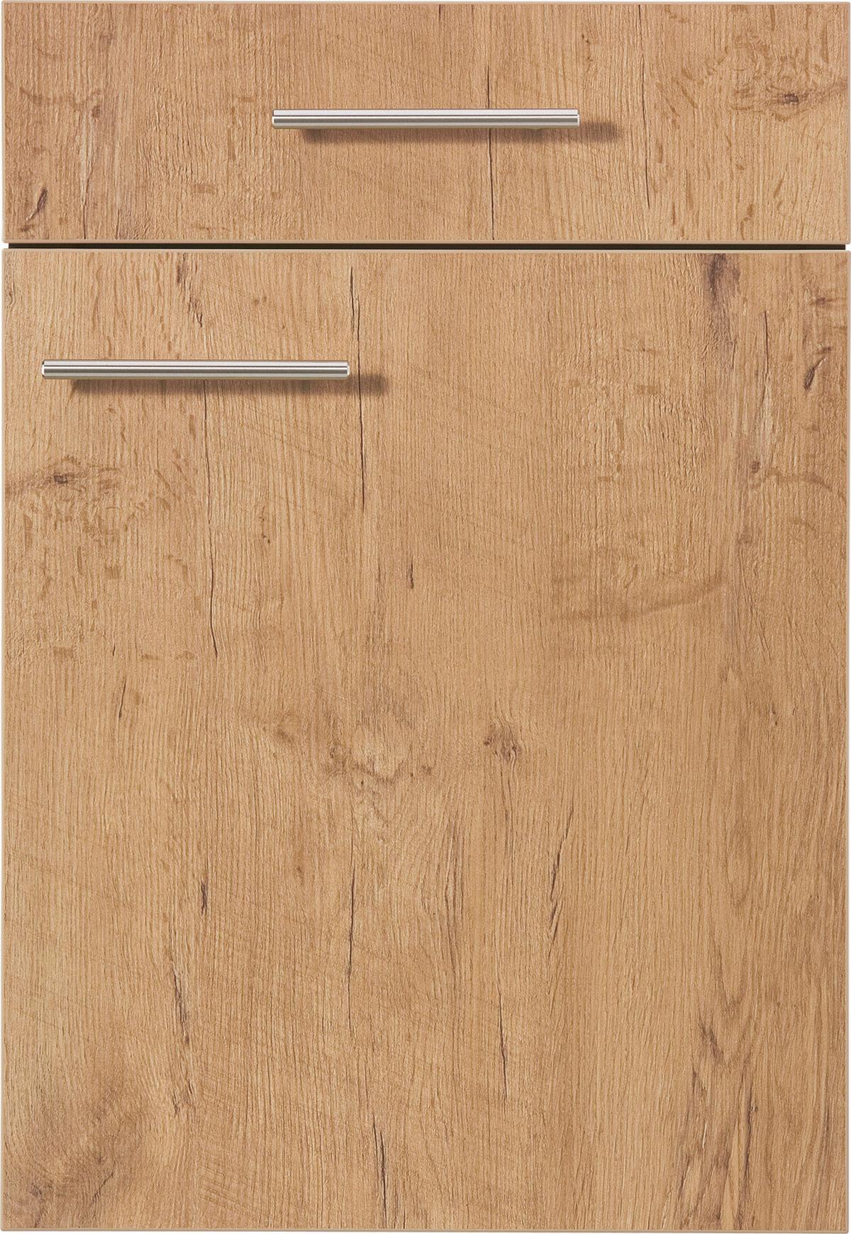 Eckküche IBZ ohne Geräte ca. 241x225 cm Eichefarben - Eichefarben/Dunkelgrau, Design, Holzwerkstoff/Metall (241/225cm) - Impuls
