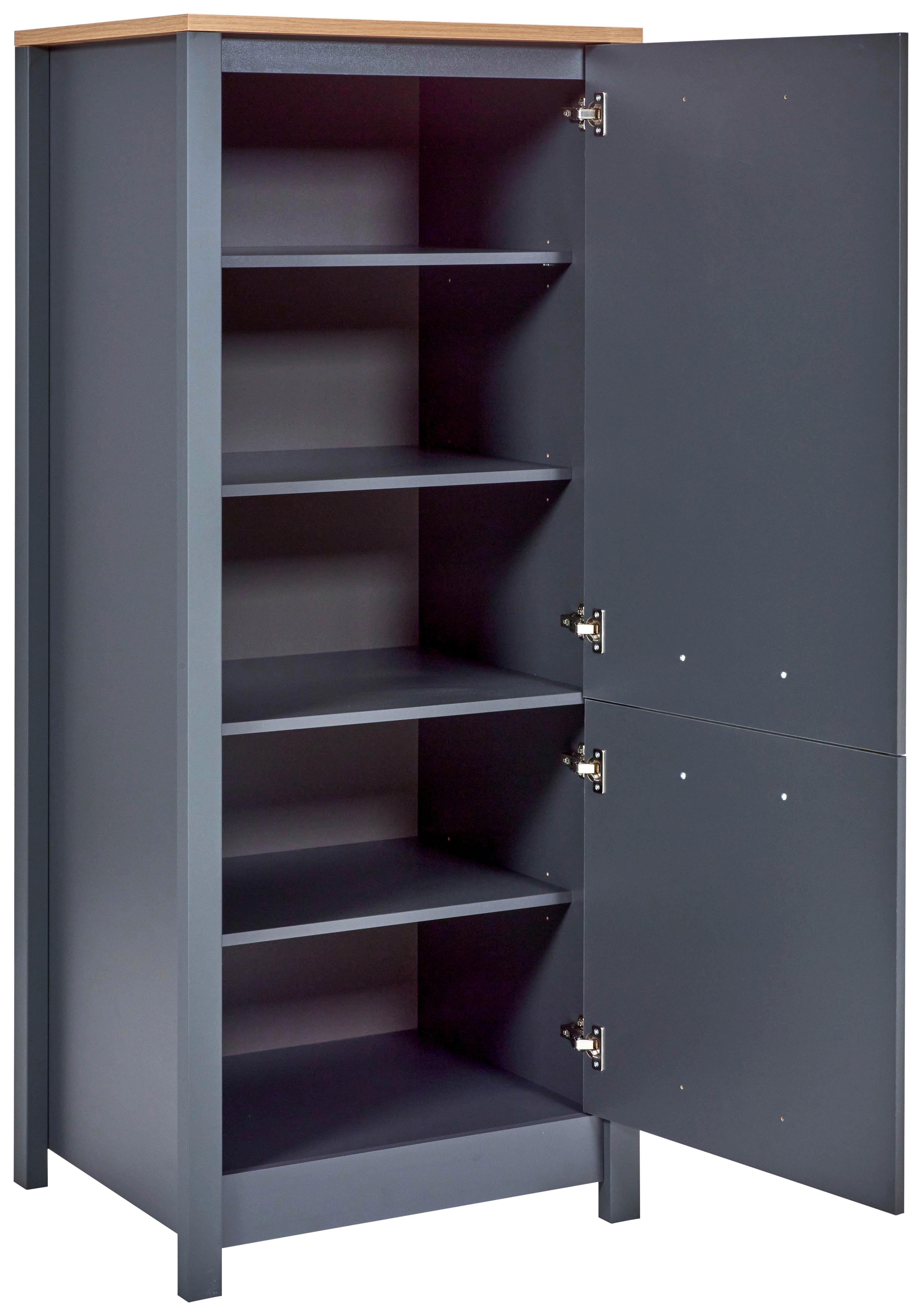 Geräteumbauschrank Venet, Anthrazit/Artisan Eiche - Anthrazit/Schwarz, MODERN, Holzwerkstoff/Metall (70/167/60cm) - Mömax