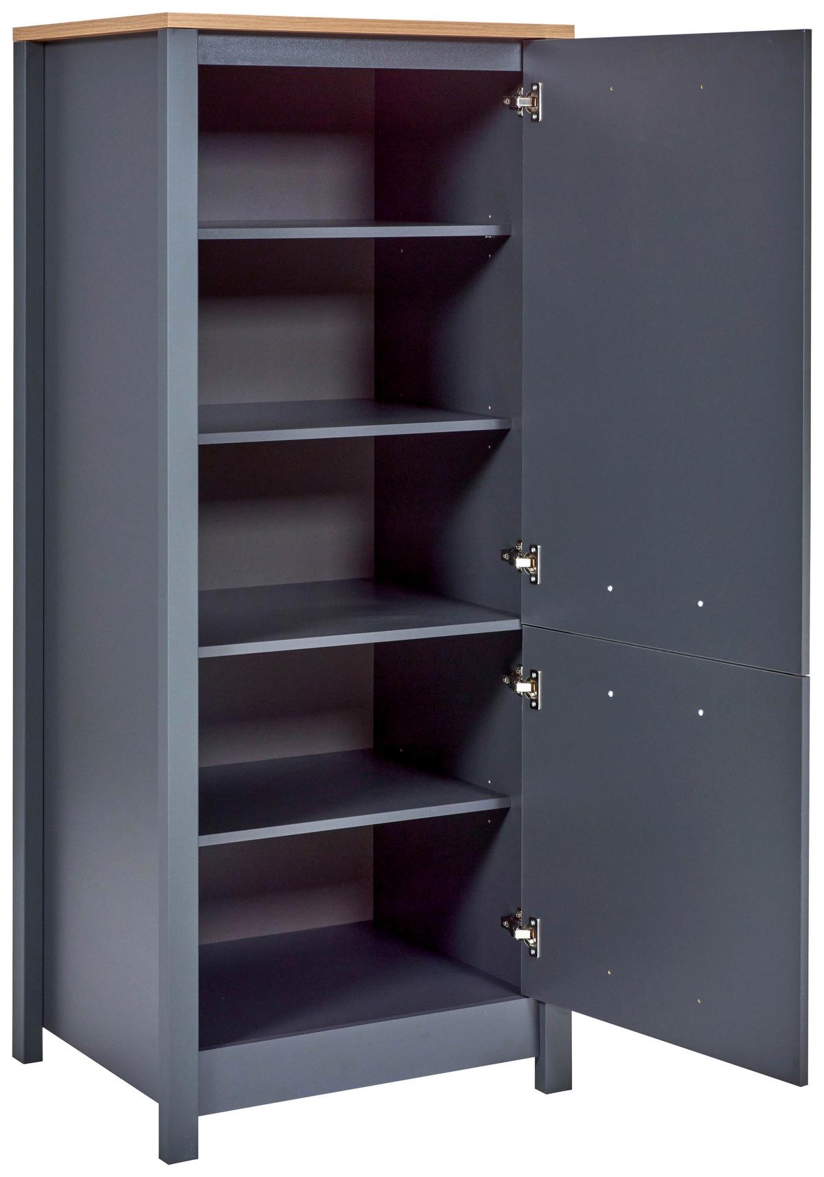 Geräteumbauschrank Venet, Anthrazit/Artisan Eiche - Anthrazit/Schwarz, MODERN, Holzwerkstoff/Metall (70/167/60cm) - Mömax