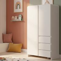 Otroška Garderobna Omara Elio, Bela - bela, Moderno, leseni material (95/180/56cm) - Bessagi Kids
