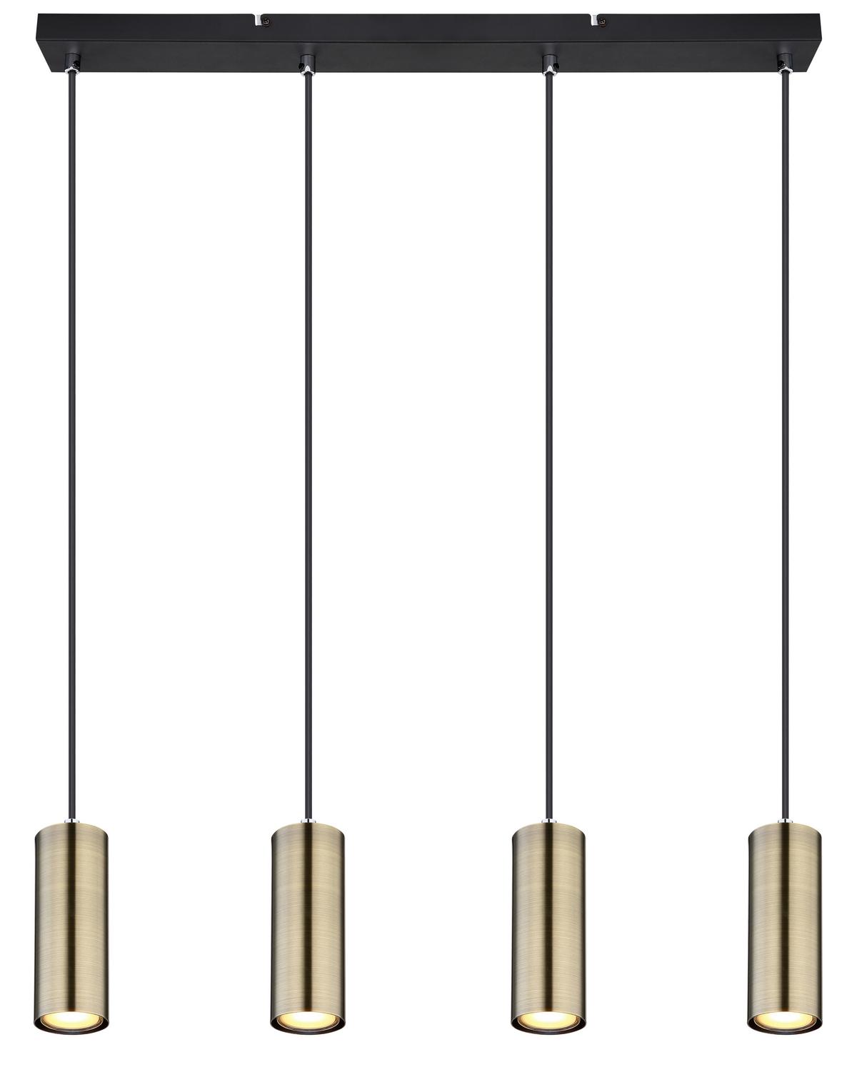 Viseča Svetilka Robby - črna/barve medenine, Design, kovina (65/6/120cm) - Globo